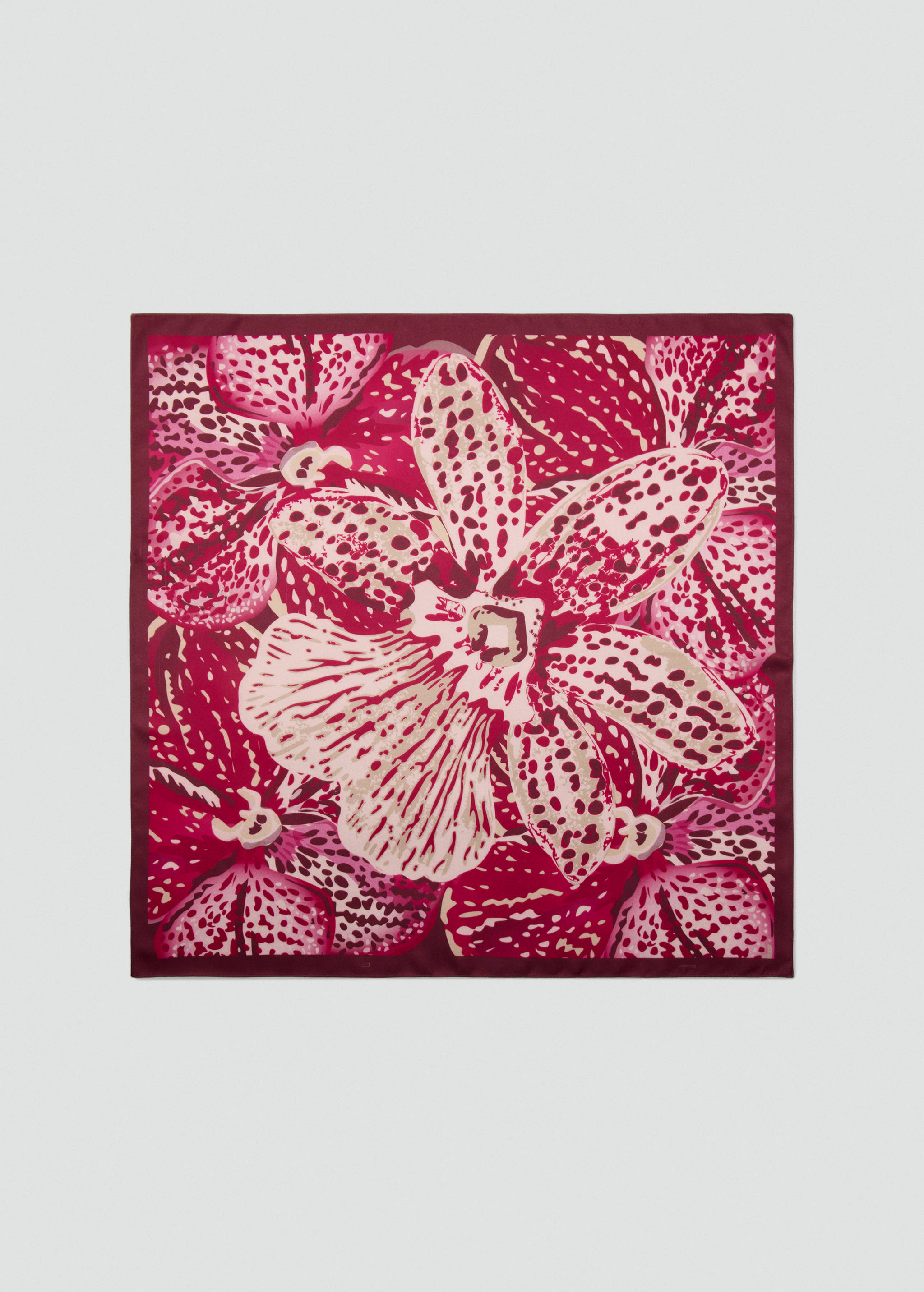 Orchid-print satin scarf - Article without model