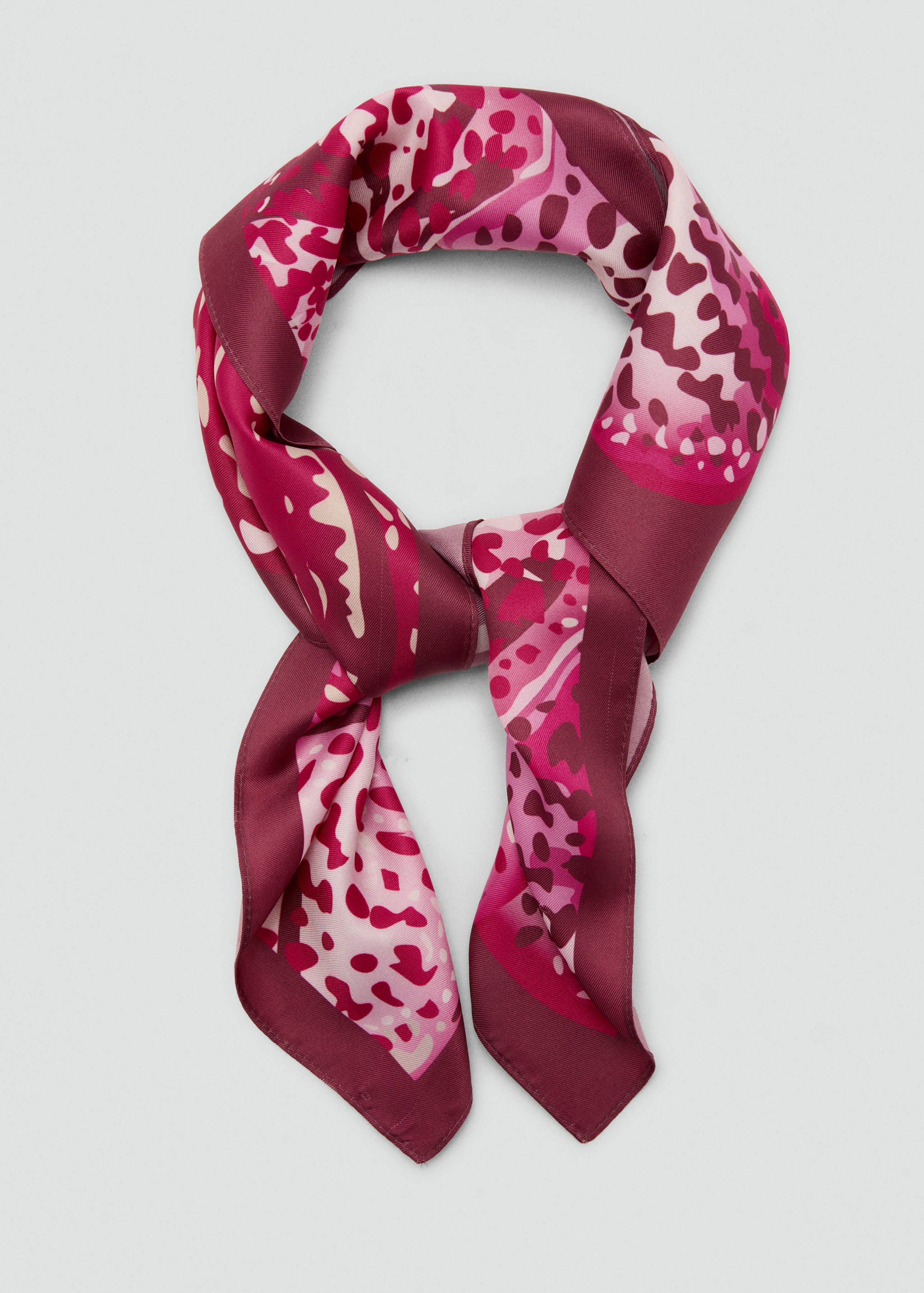 Orchid-print satin scarf - Details of the article 1