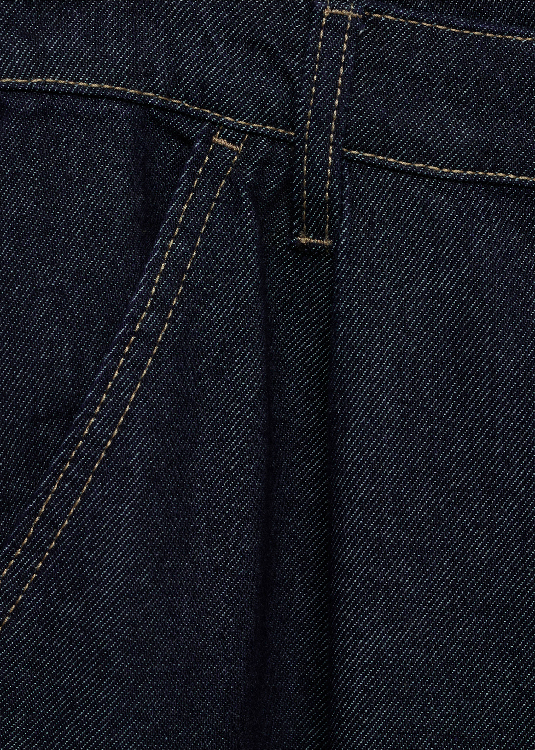 Wide leg pleated jeans - Details of the article 0, Dark Blue. Ref: 17014096-00.