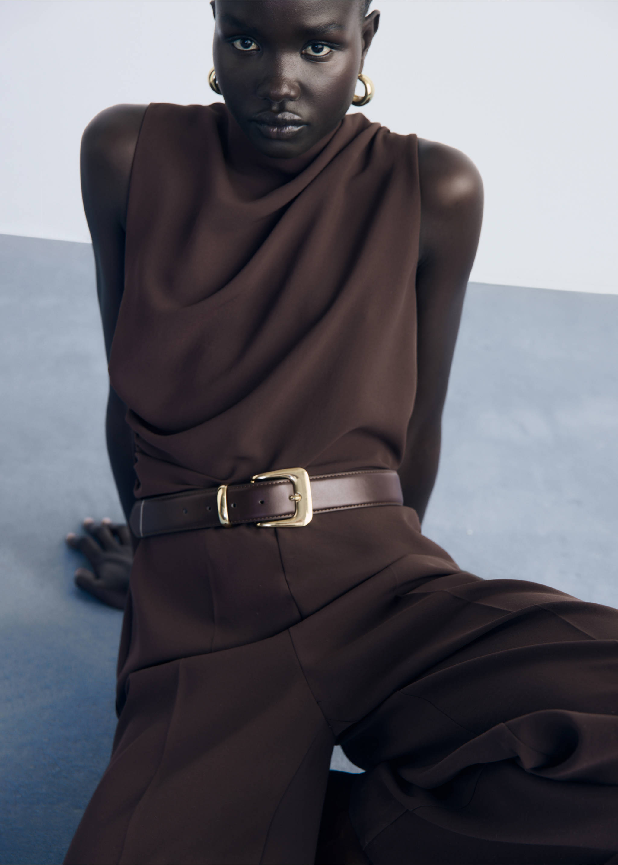 Ceinture boucle métallique - Plan général, Chocolat. Ref: 17014097-00.