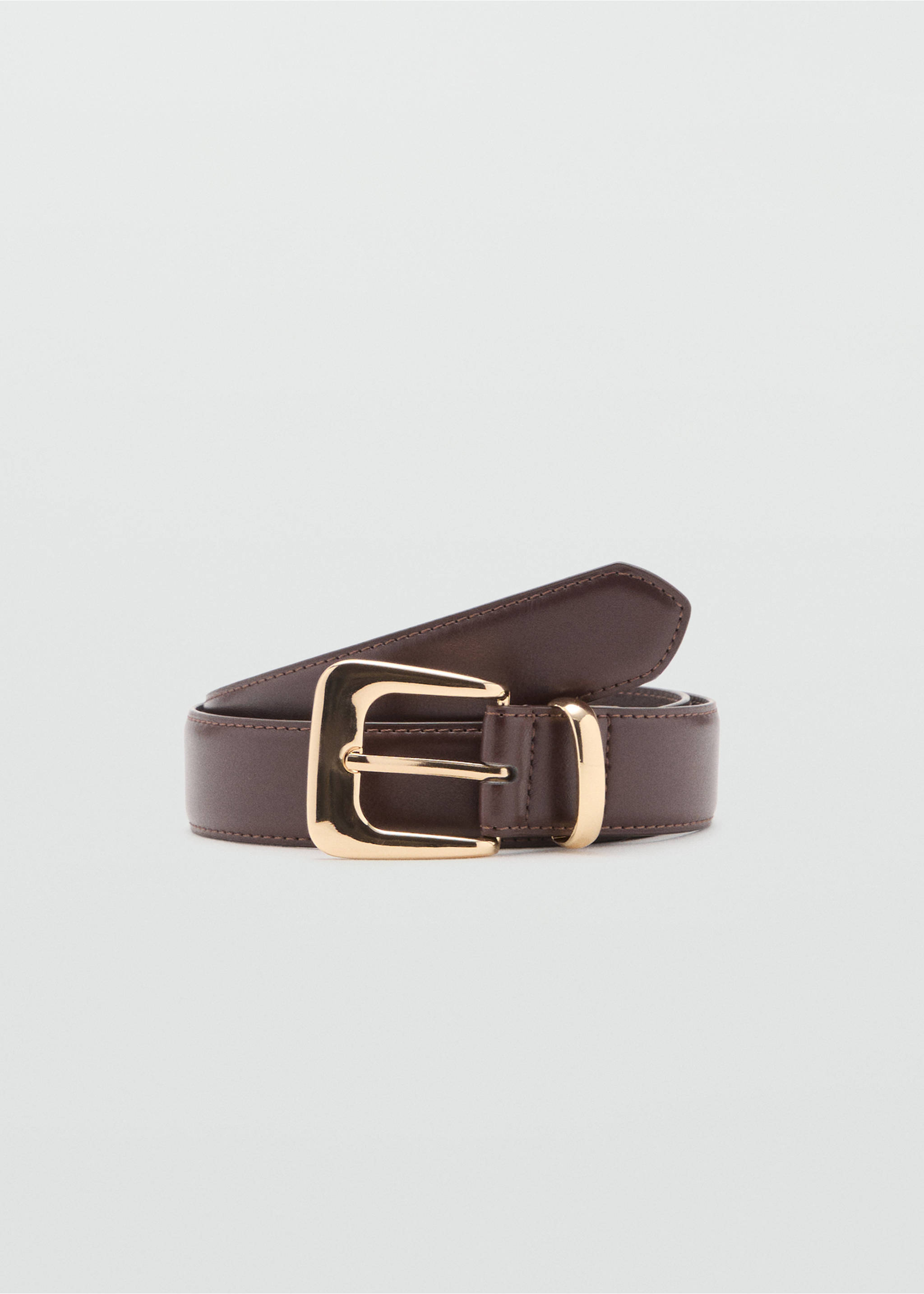 Metal buckle belt - Article without model, Chocolate. Ref: 17014097-00.
