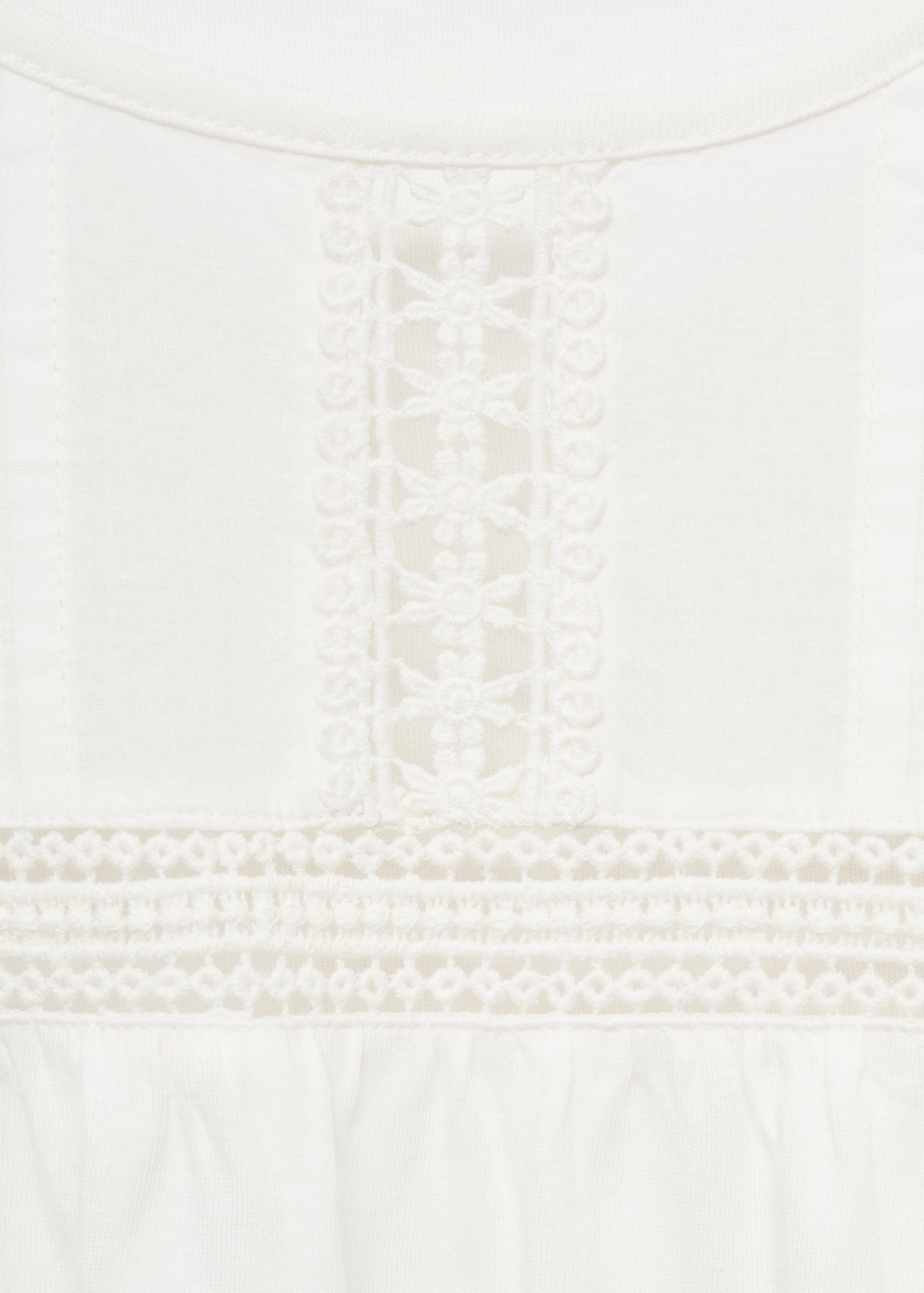 Cotton t-shirt with openwork detail - Details of the article 0