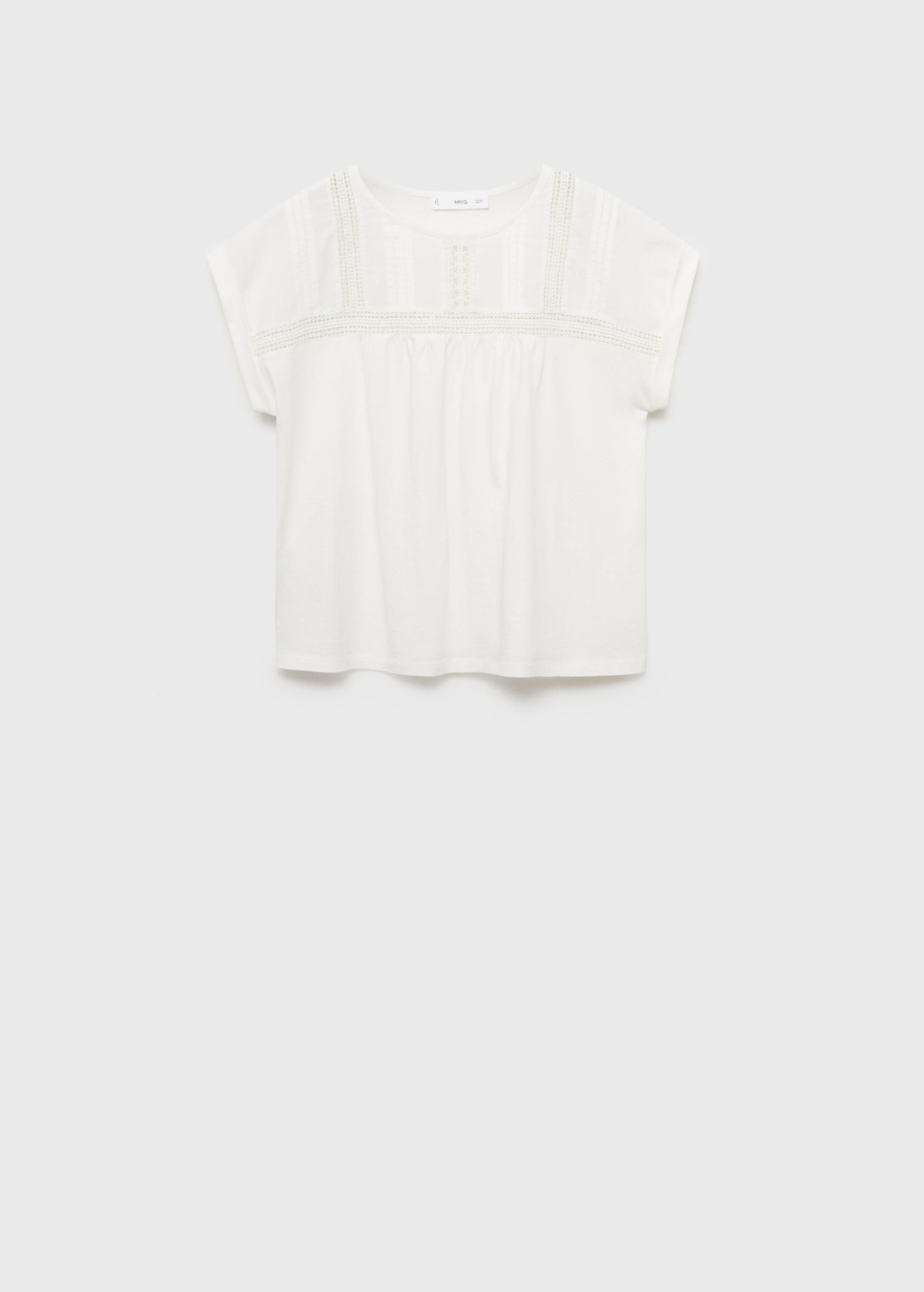 Cotton t-shirt with openwork detail - Article without model