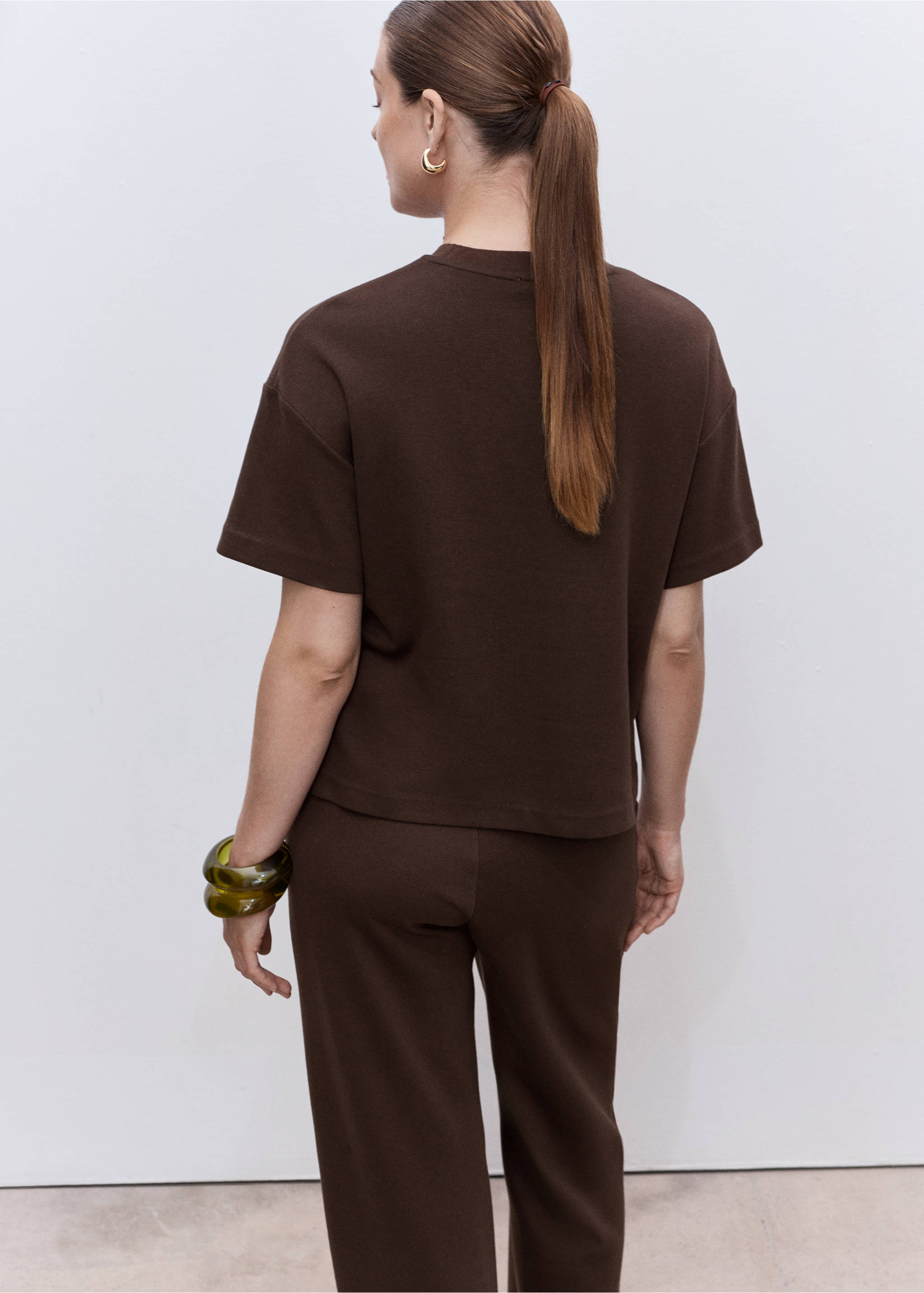 Cotton maternity t-shirt - Reverse of the article, Brown. Ref: 17014100-00.