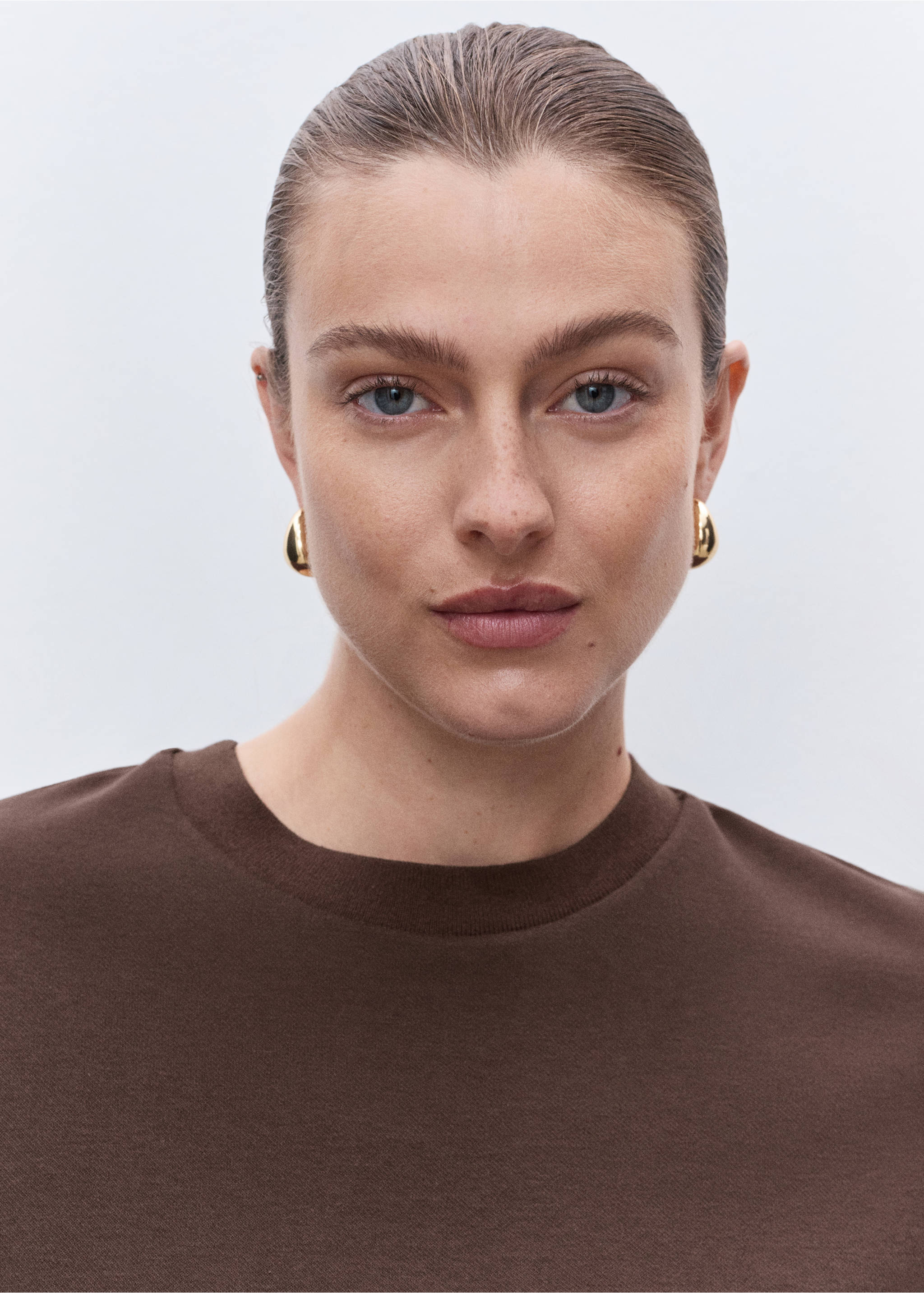 Cotton maternity t-shirt - Details of the article 1, Brown. Ref: 17014100-00.
