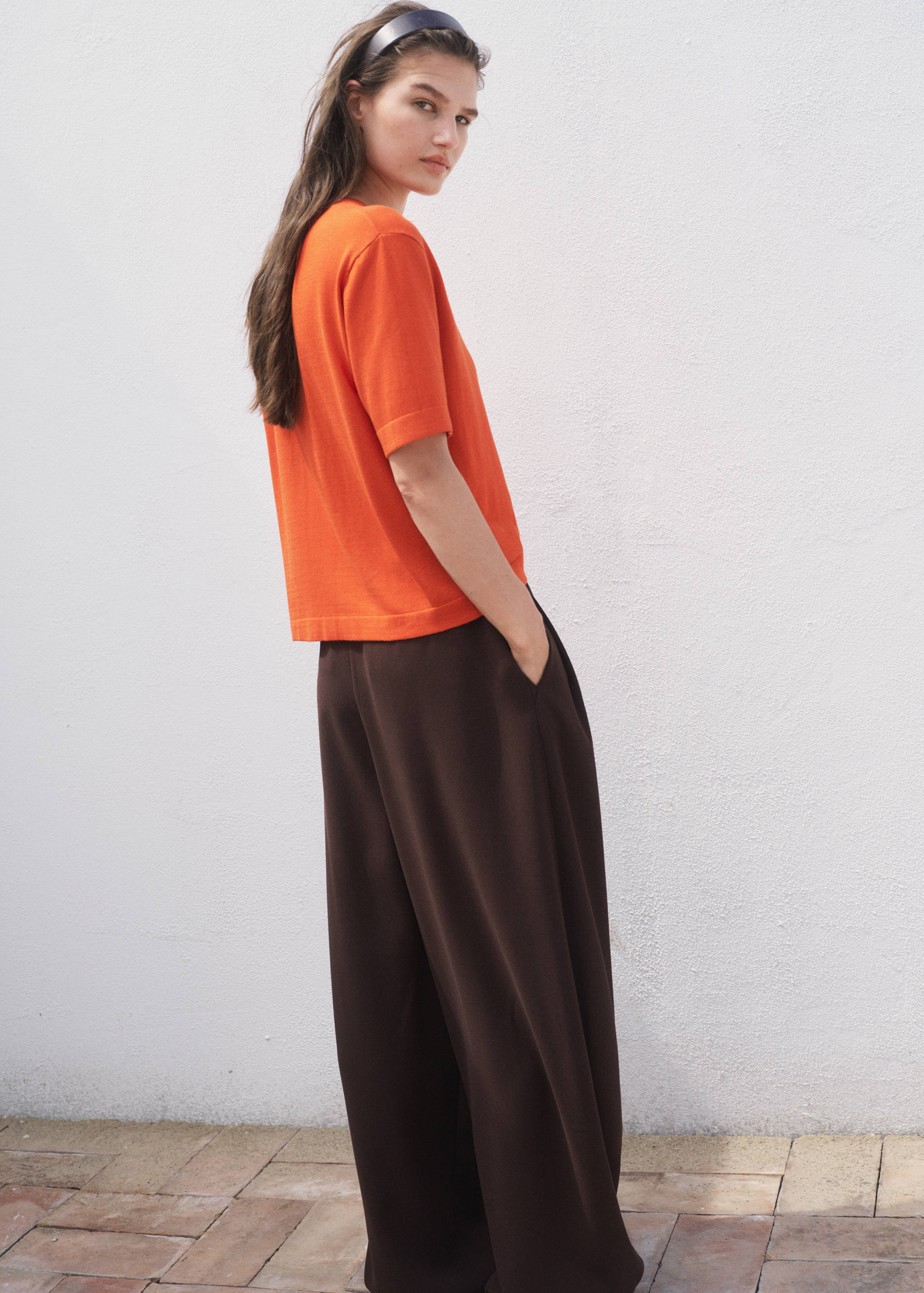 Pull-over maille fine manches courtes - Verso de l’article