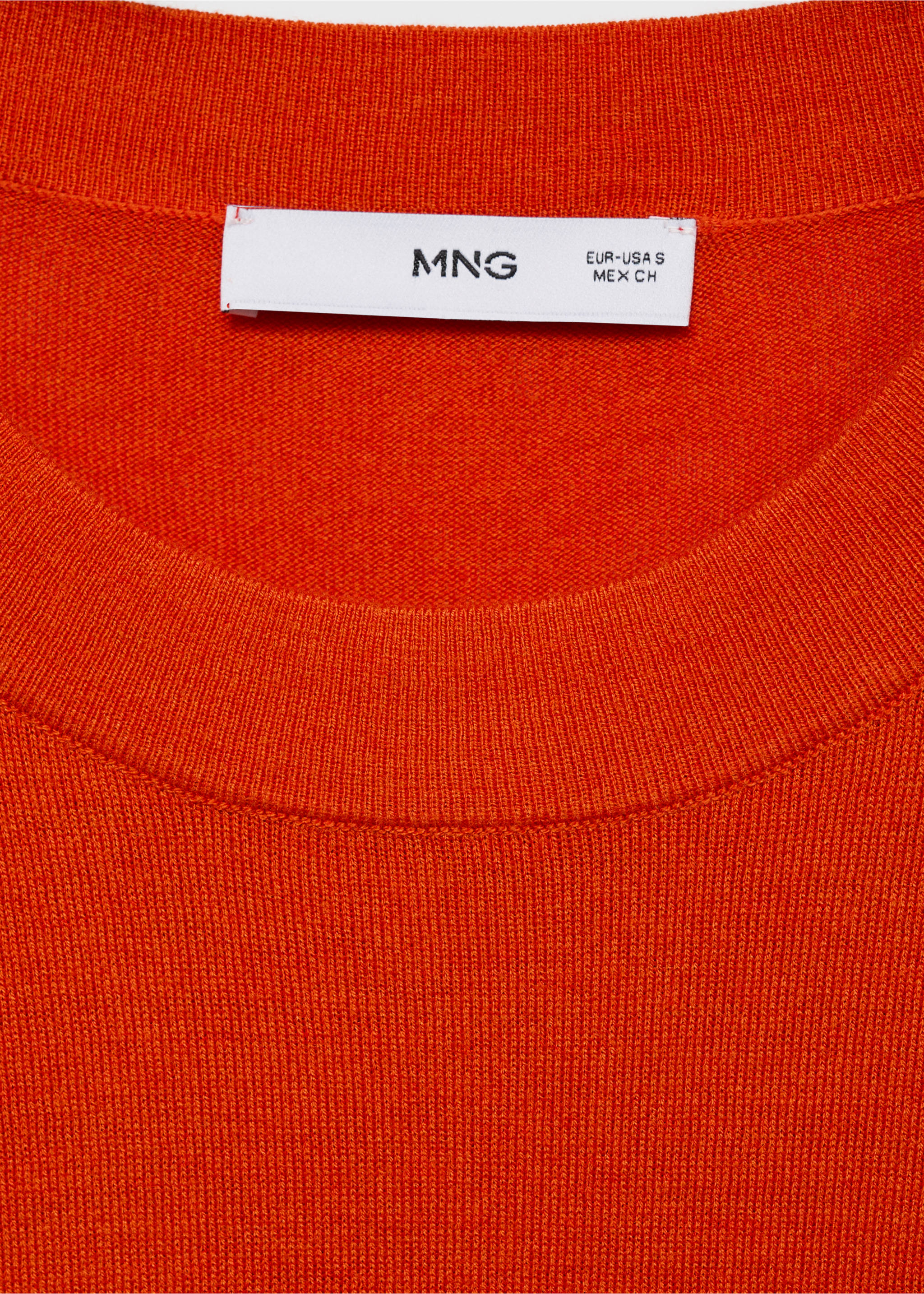 Camisola de malha fina com manga curta - Pormenor do artigo 0, Laranja-escuro. Ref: 17014104-00.