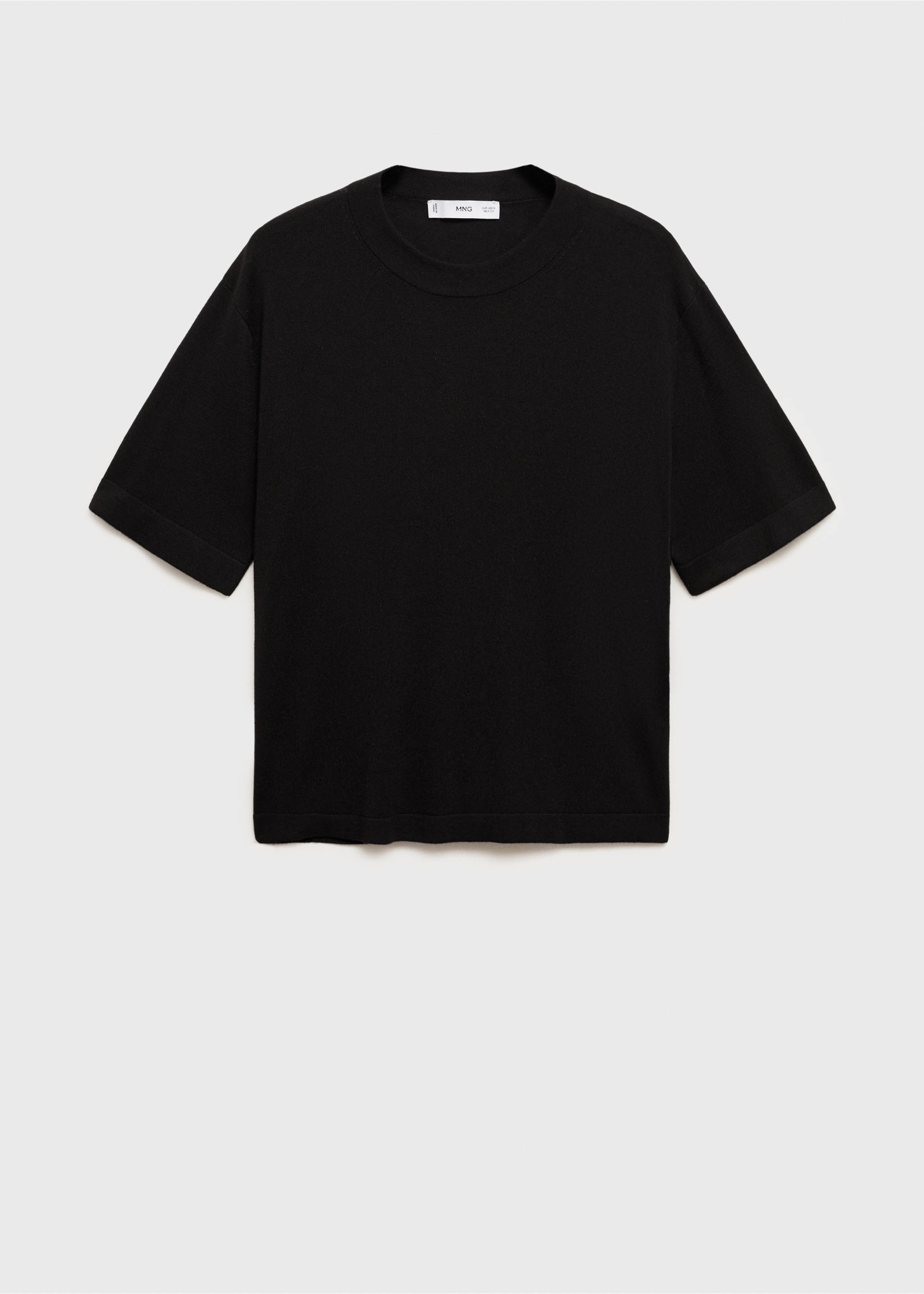 Pull-over maille fine manches courtes - Article sans modèle, Noir. Ref: 17014104-00.