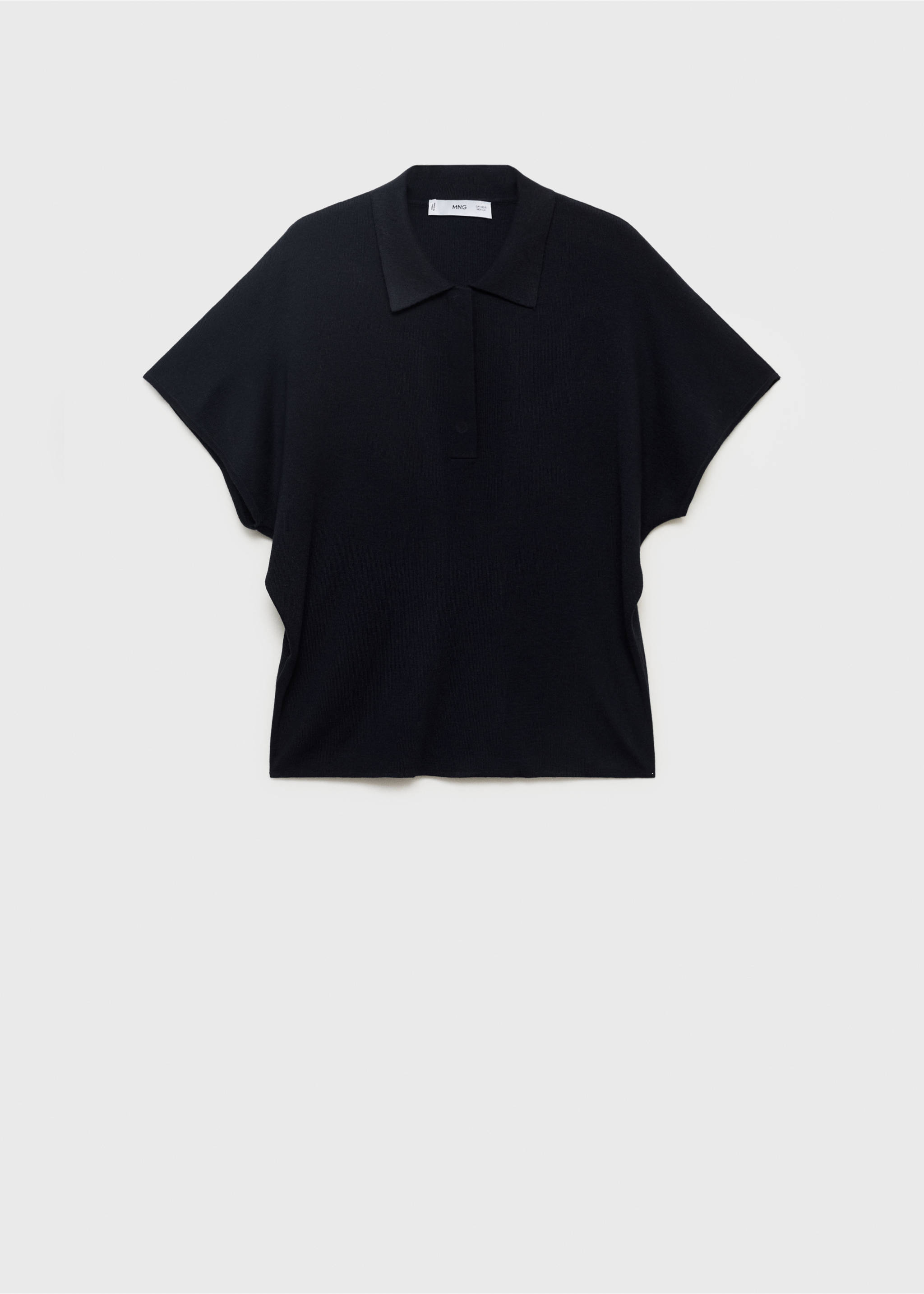 Pull-over col polo manches courtes - Article sans modèle, Bleu marine. Ref: 17014105-00.