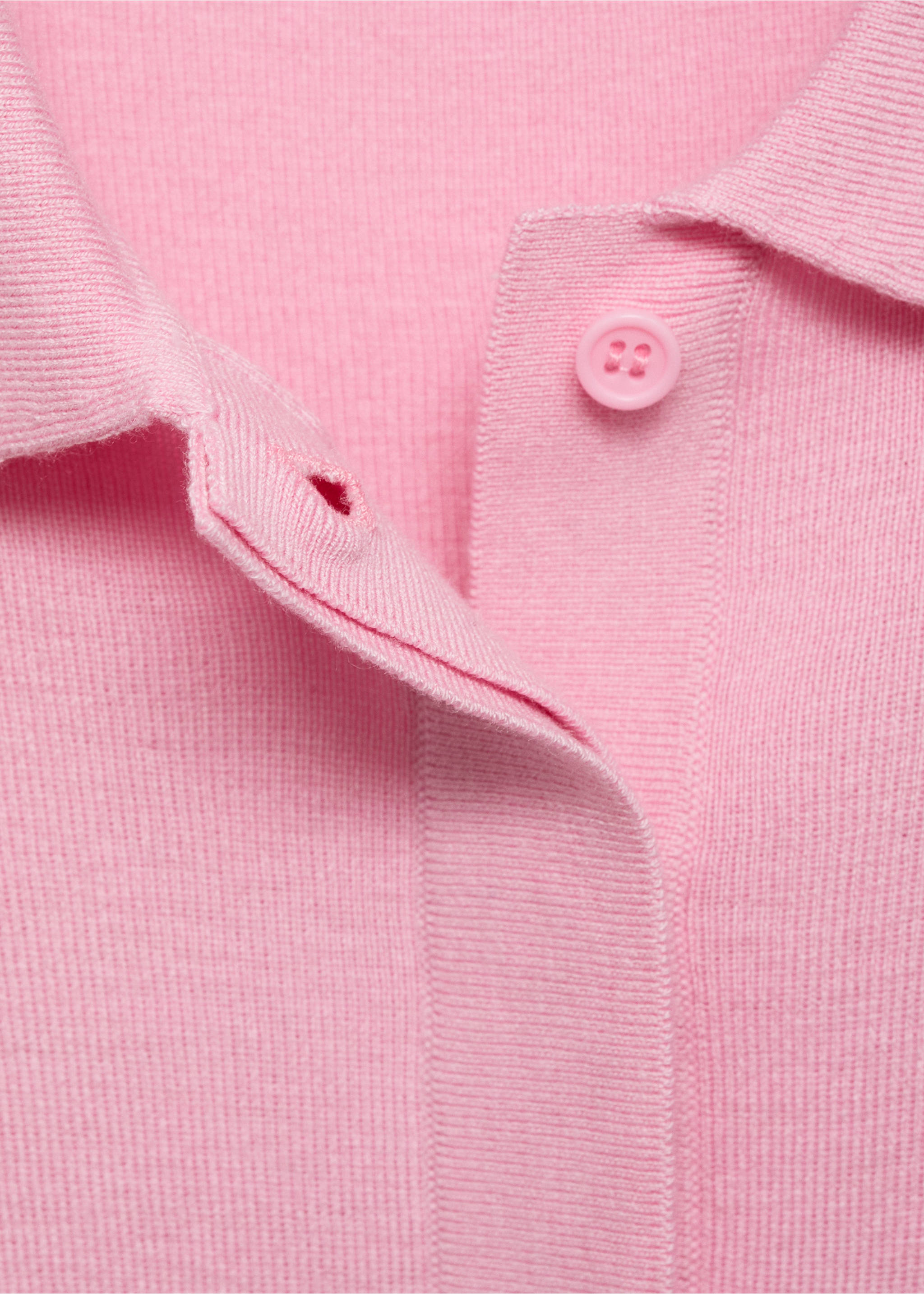 Kurzam-Pullover mit Poloshirt-Kragen - Detail des Artikels 8, Rosa. Ref: 17014105-00.