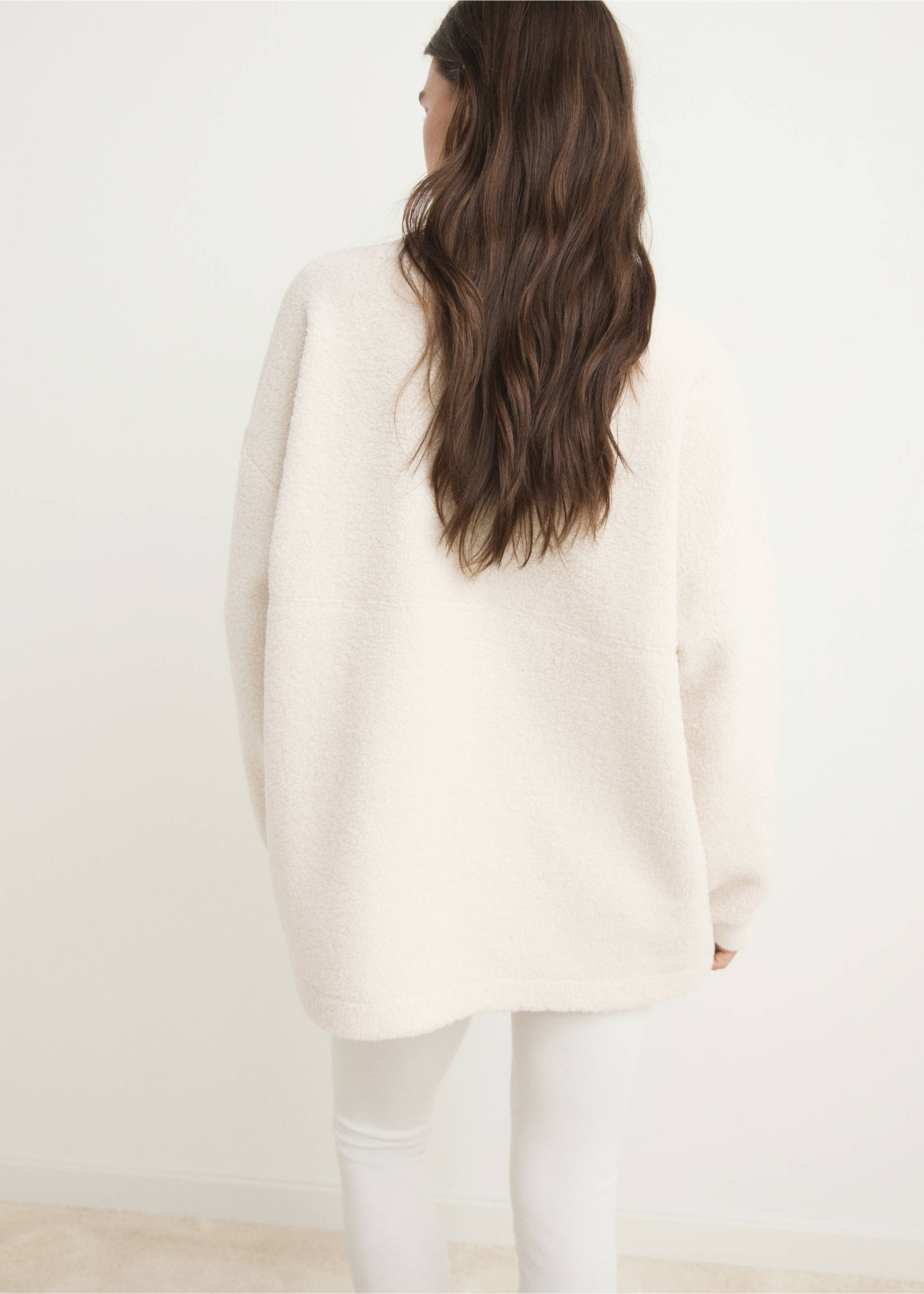 Shearling pyjama sweatshirt - Reverse of the article, Ivory White. Ref: 17014106-00.