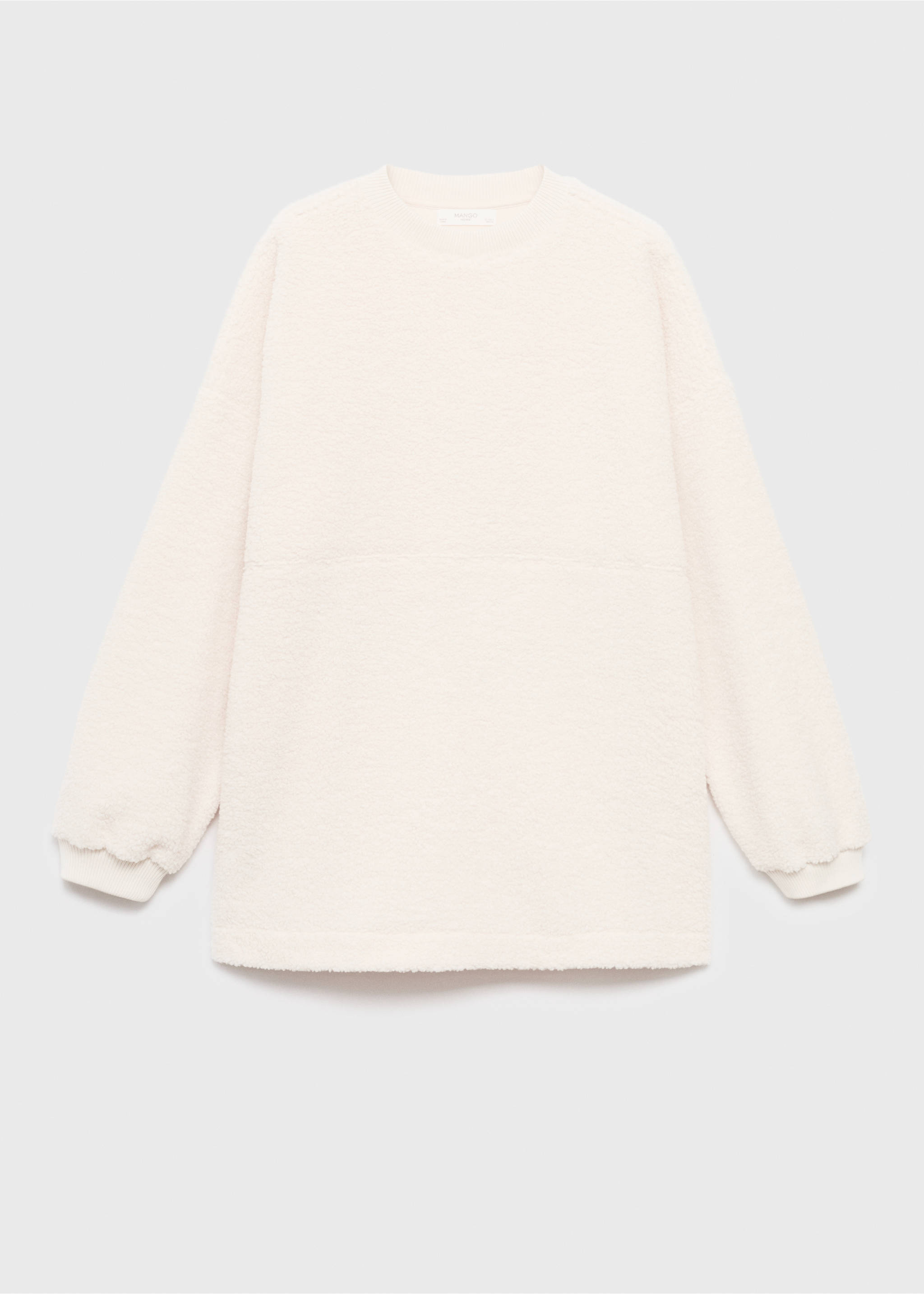 Shearling pyjama sweatshirt - Article without model, Ivory White. Ref: 17014106-00.