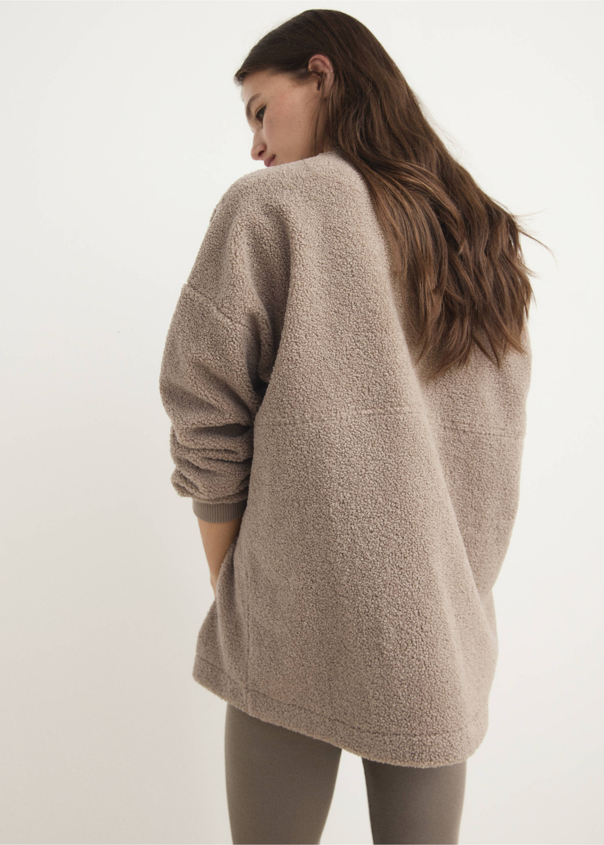 Shearling pyjama sweatshirt - Reverse of the article, Medium Brown. Ref: 17014106-00.