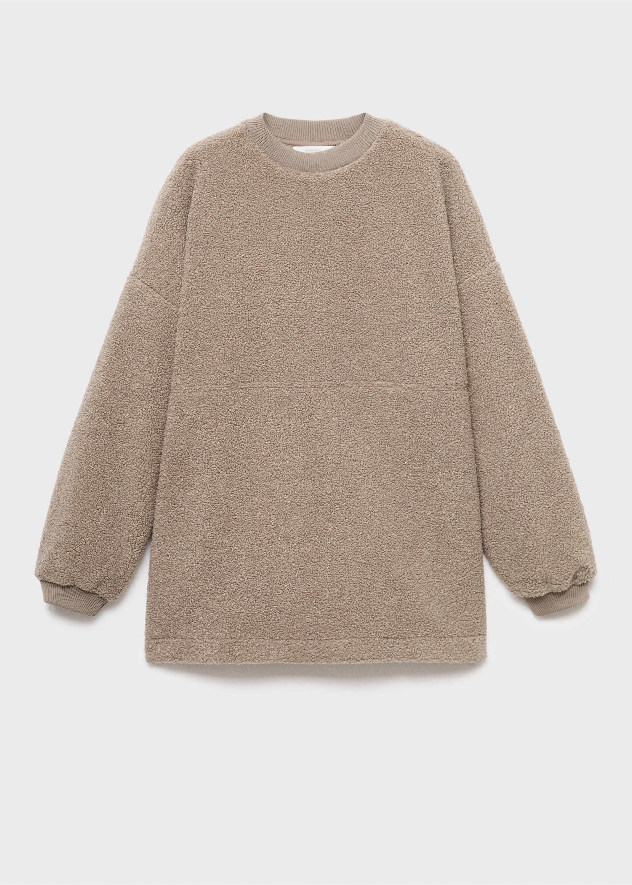 Shearling pyjama sweatshirt - Article without model, Medium Brown. Ref: 17014106-00.