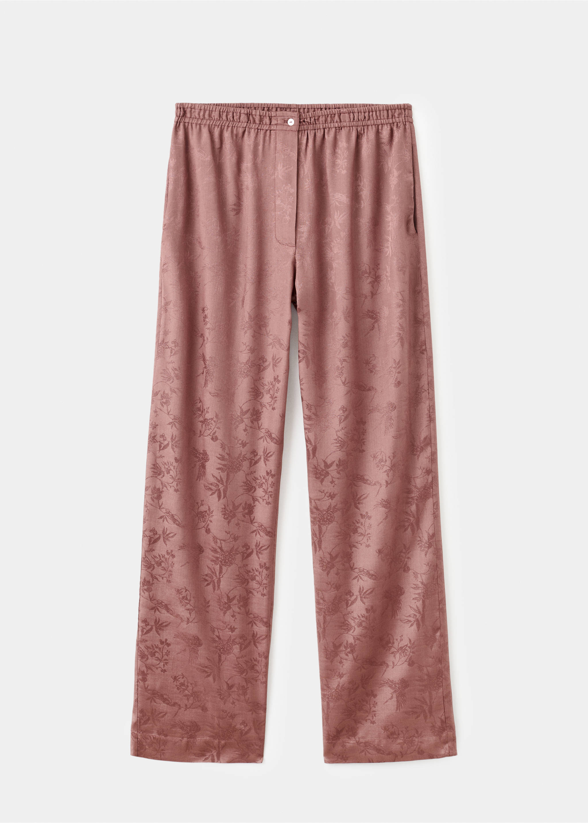 Pantalon de pyjama en satin jacquard - Article sans modèle, Marron. Ref: 17014109-00.