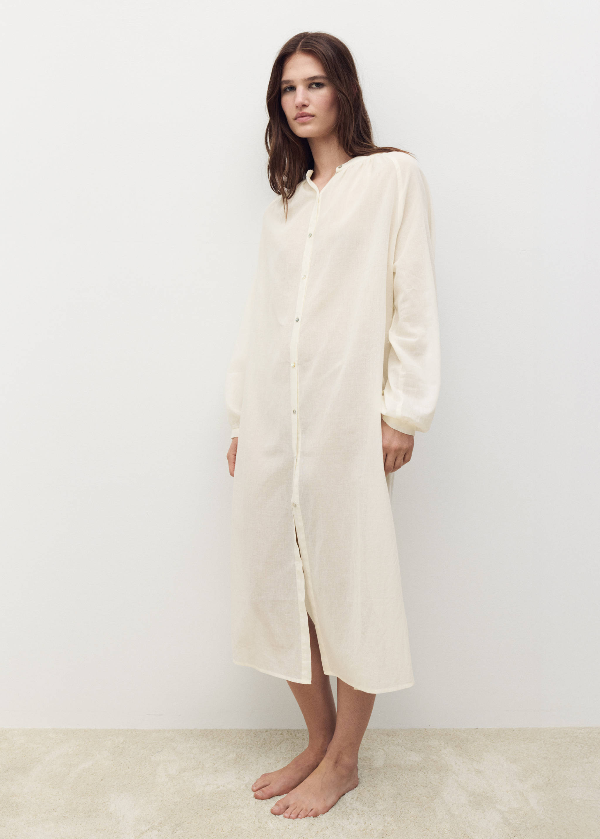 Cotton tunic with buttons - General plane