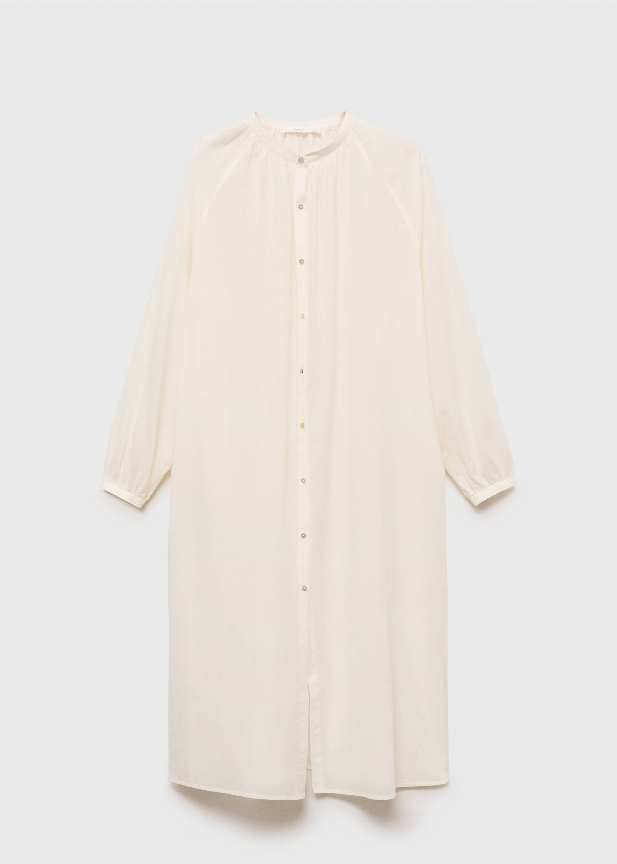 Cotton tunic with buttons - Article without model, Ivory White. Ref: 17014110-00.