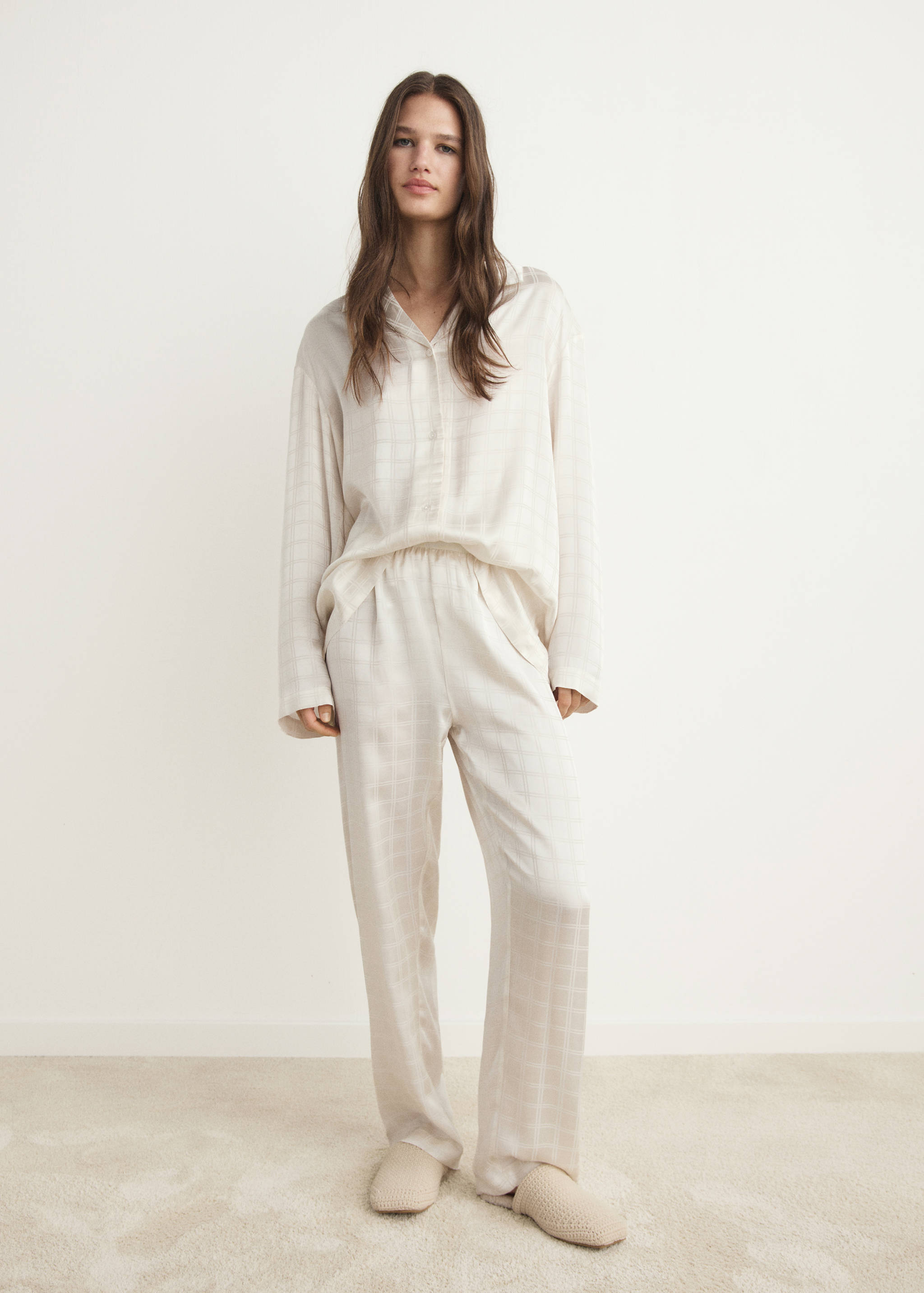 Pantalon pyjama carreaux rayonne - Plan général