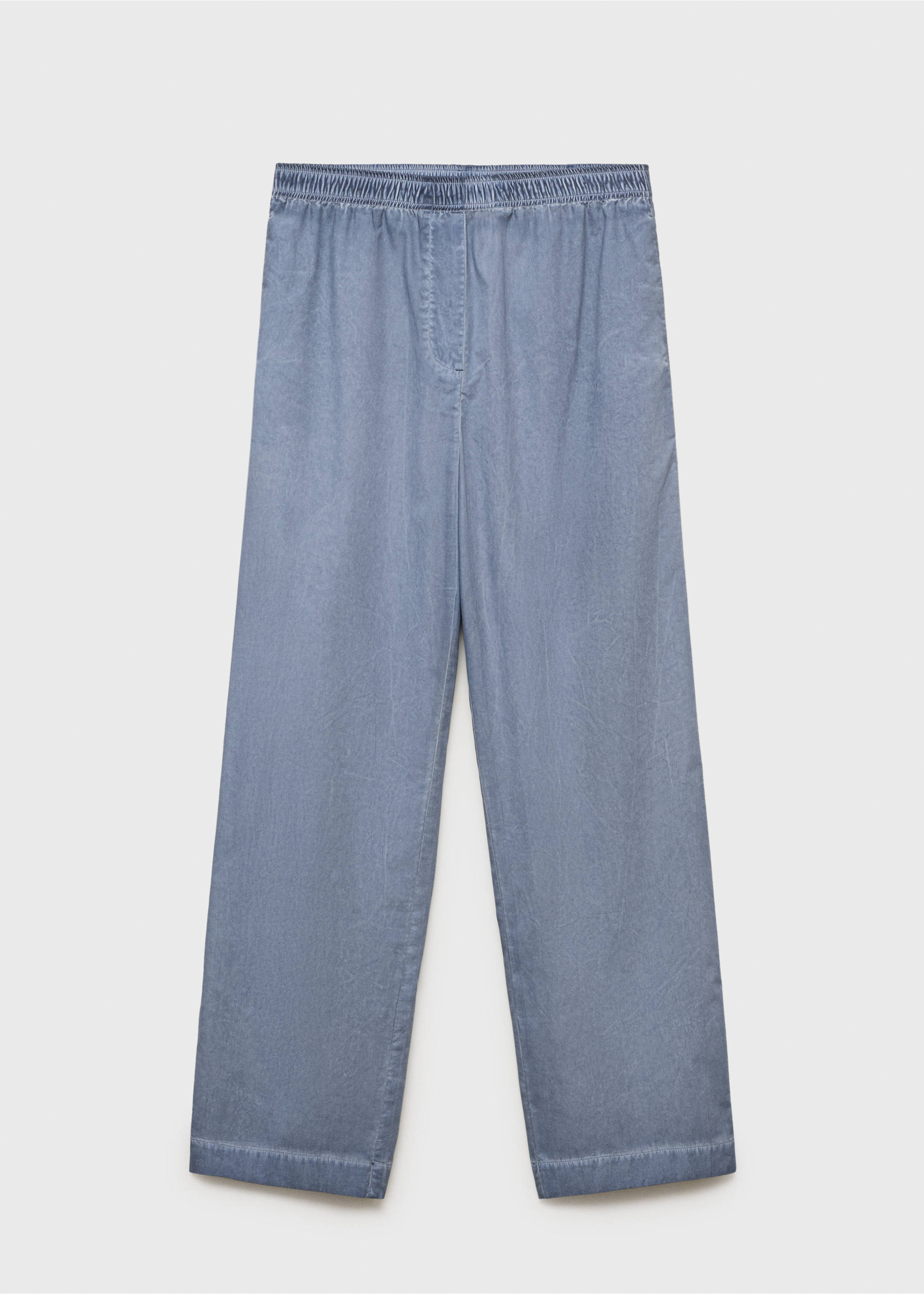 Garment-dyed cotton long trousers - Article without model, Ink Blue. Ref: 17014112-00.
