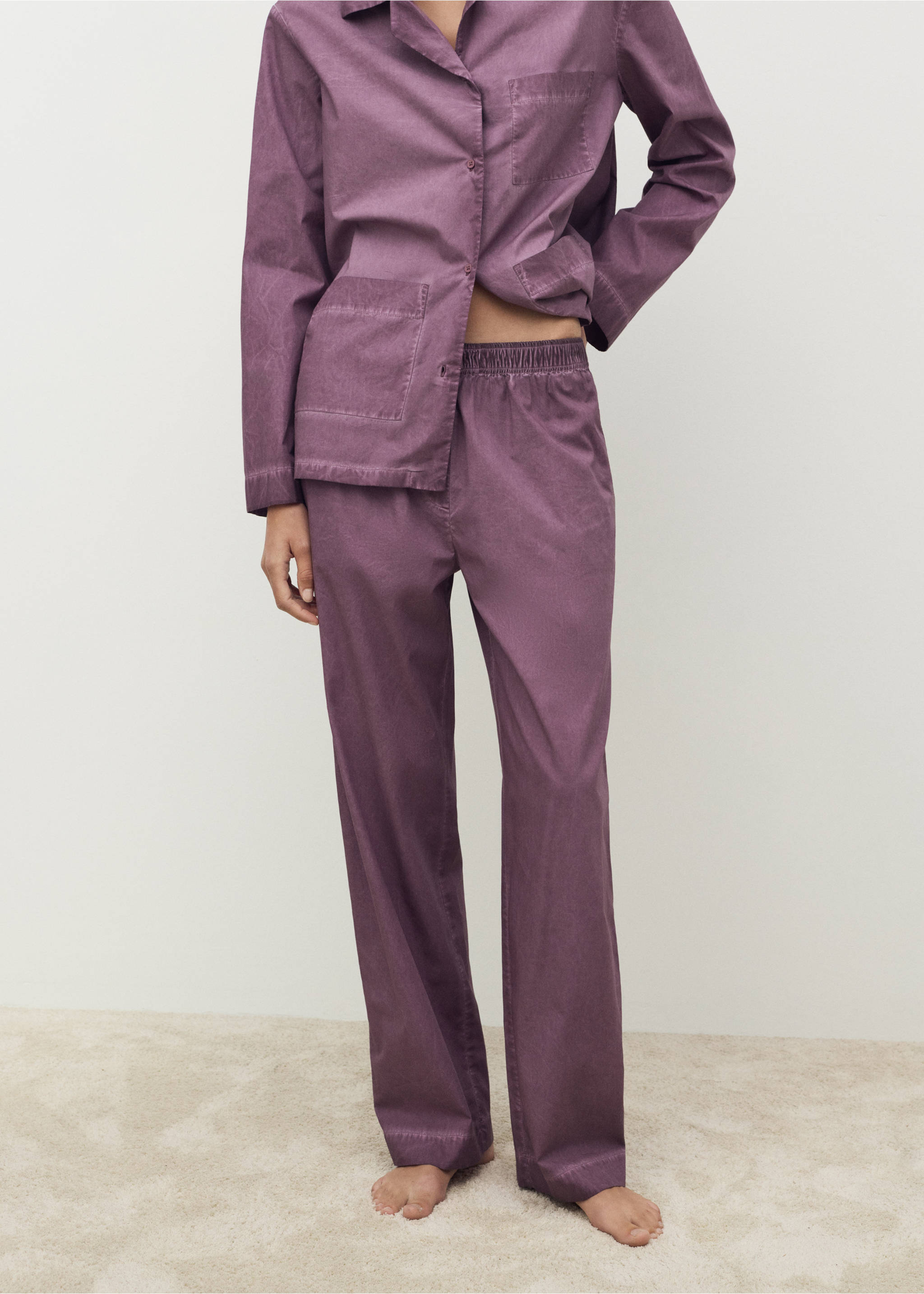 Chemise coton garment-dyed - Plan moyen, Prune. Ref: 17014112-00.