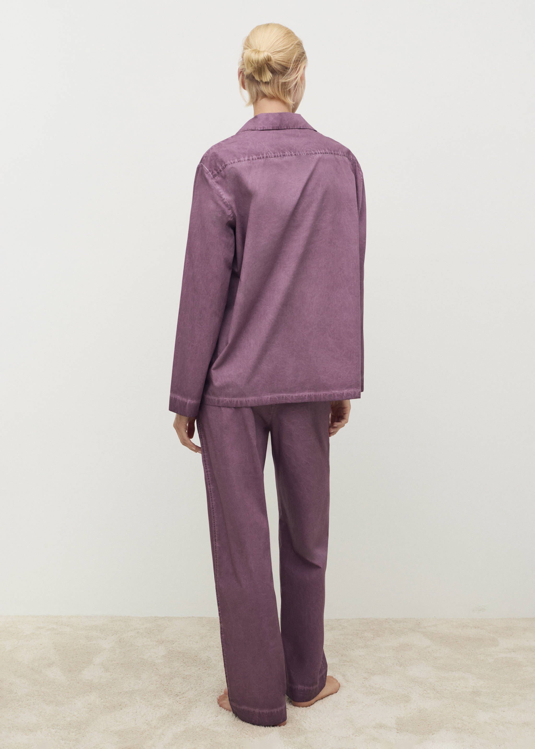 Garment-dyed cotton long trousers - Reverse of the article