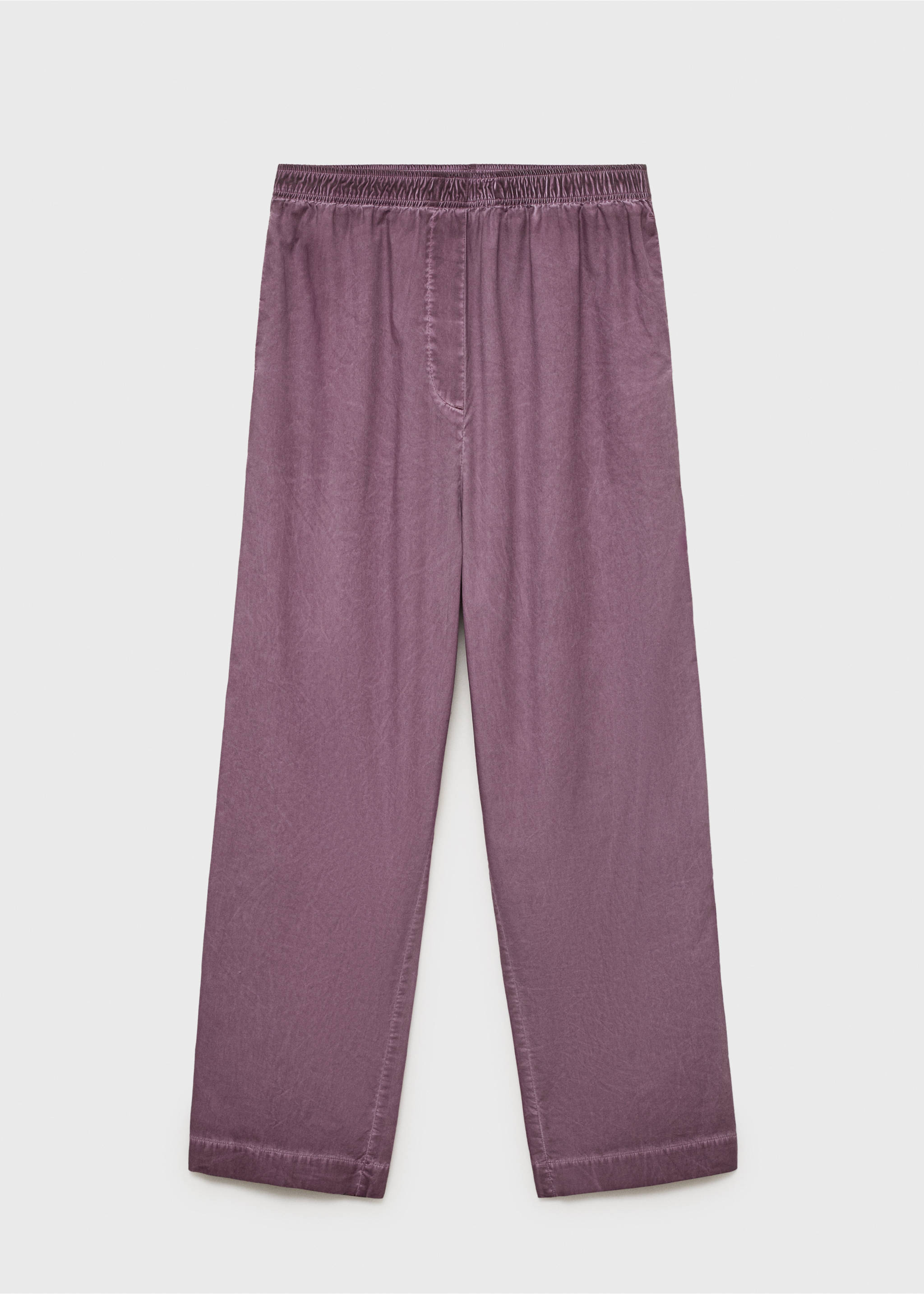 Garment-dyed cotton long trousers - Article without model, Plum. Ref: 17014112-00.