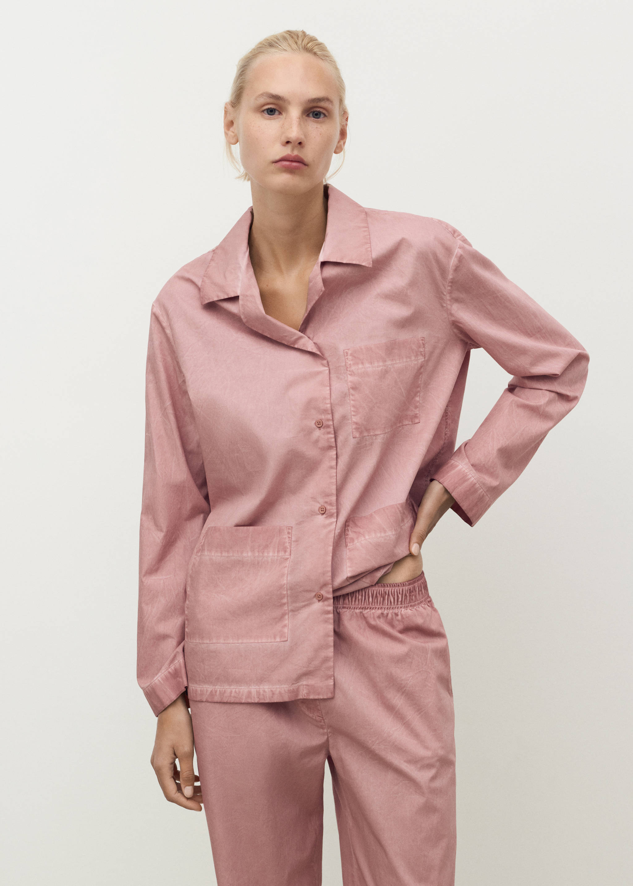 Garment-dyed cotton long trousers - Details of the article 1