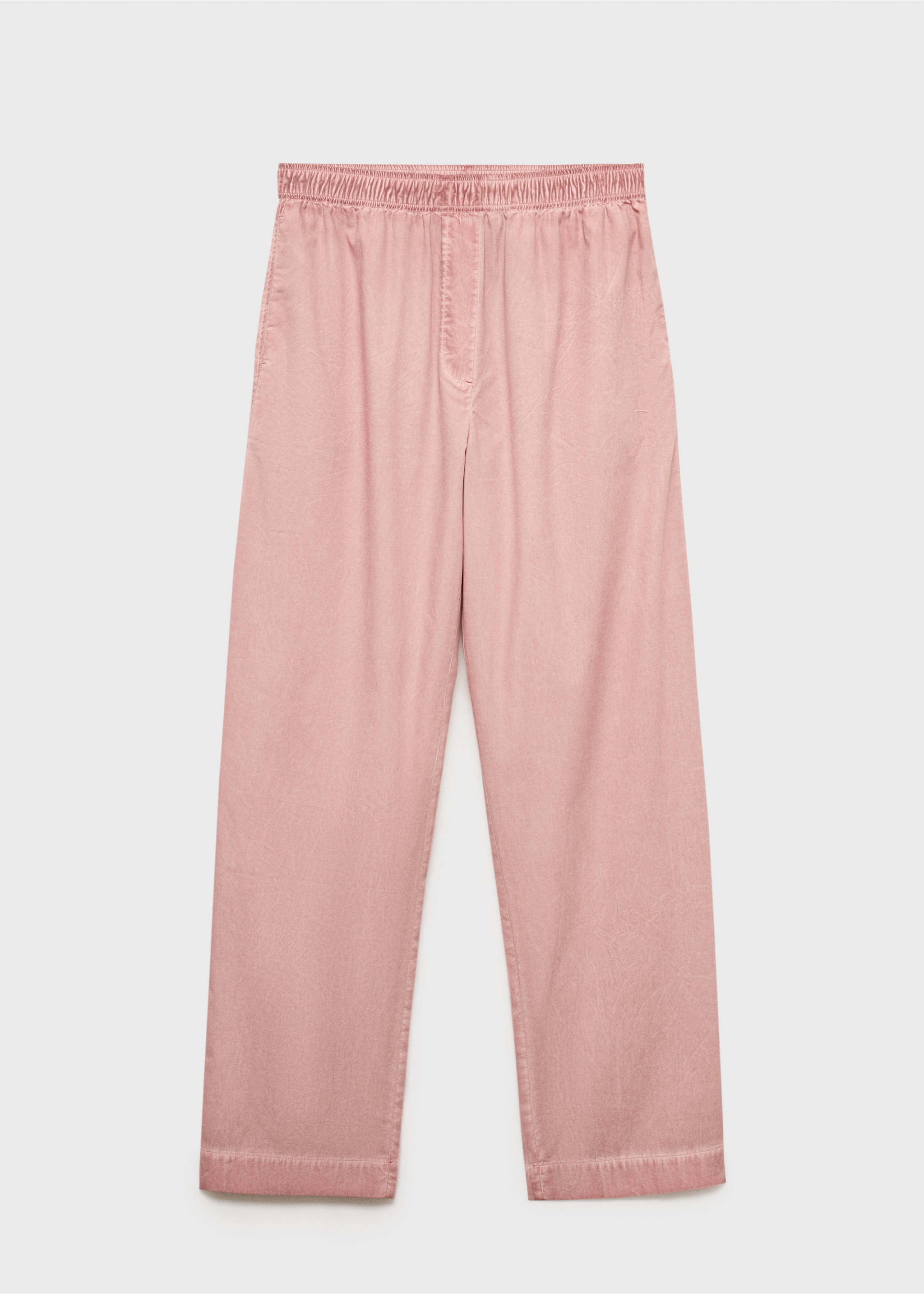 Garment-dyed cotton long trousers - Article without model, Medium Pink. Ref: 17014112-00.