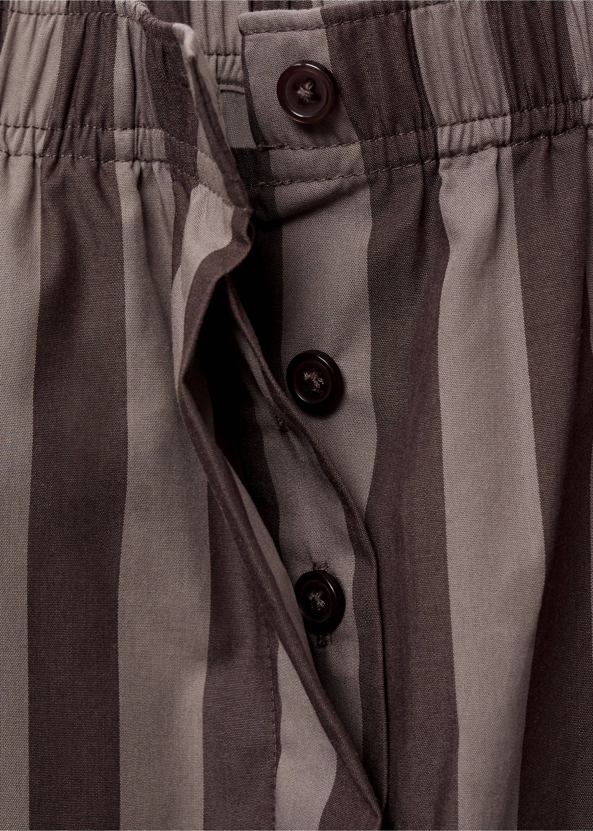 Woven striped pyjama trousers - Details of the article 8, Brown. Ref: 17014113-00.