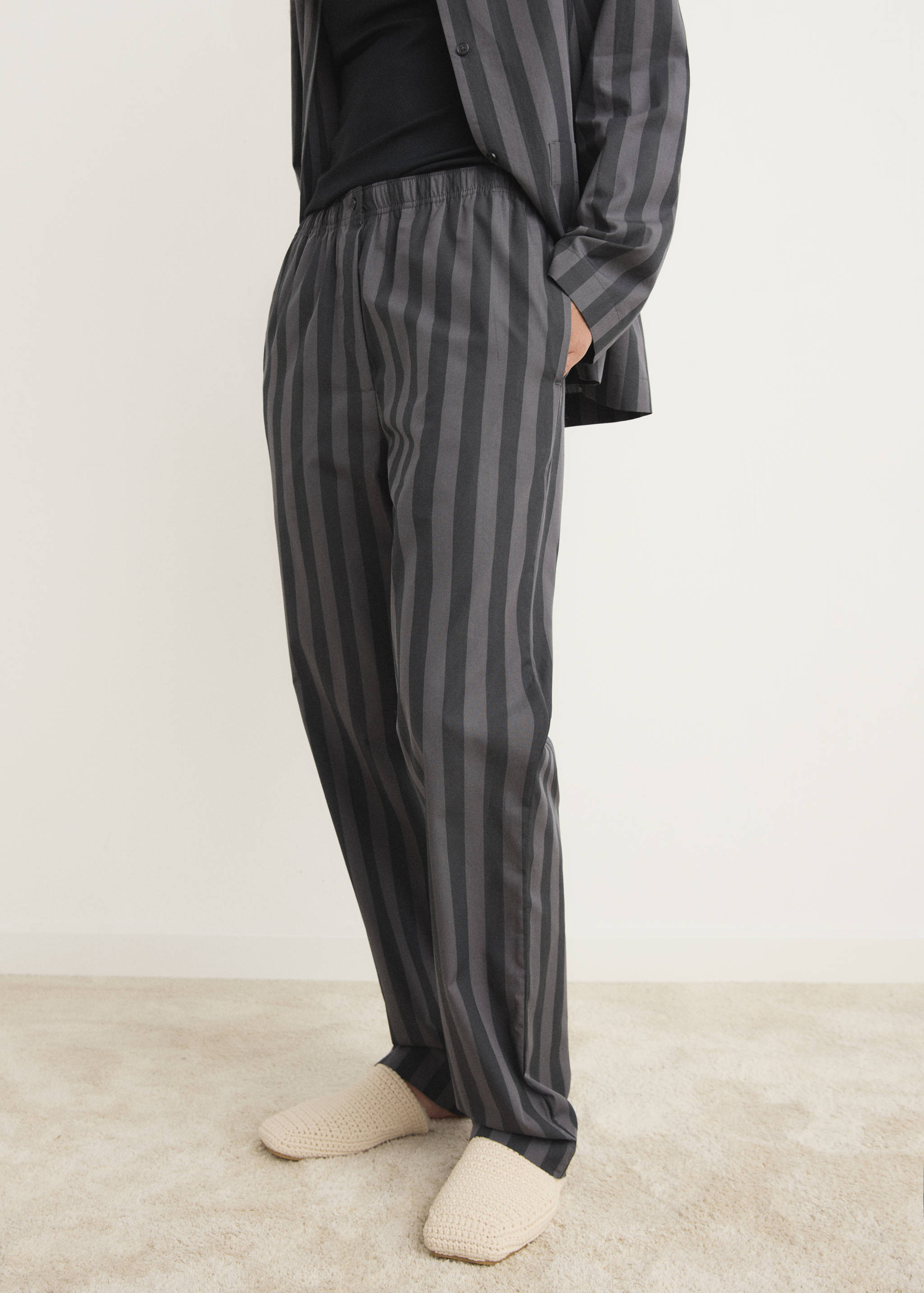 Woven striped pyjama trousers - Medium plane