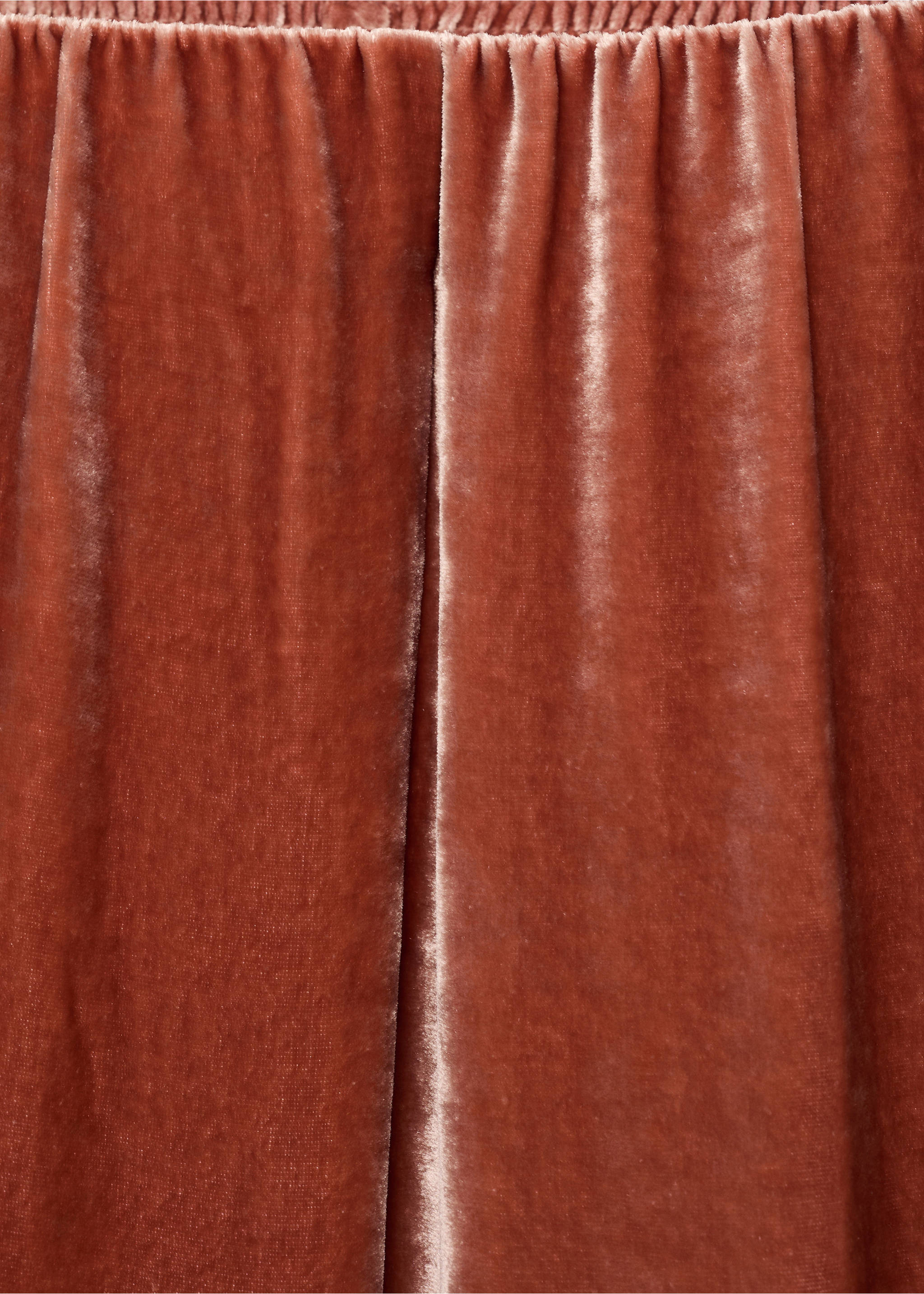 Silk velvet trousers - Details of the article 8, Burnt Orange. Ref: 17014114-00.