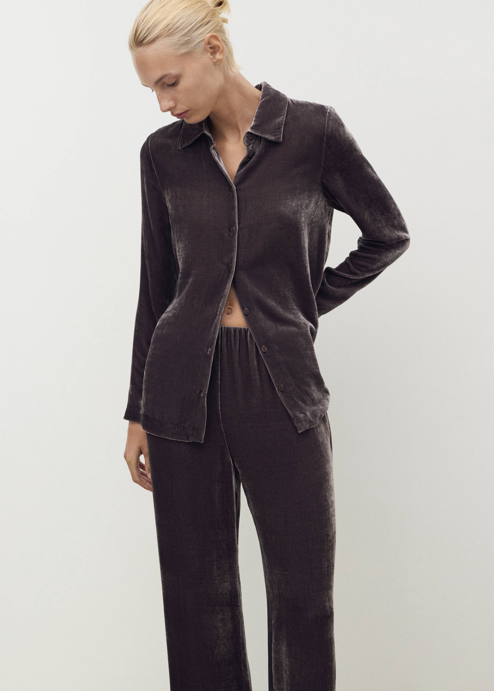 Silk velvet trousers - Details of the article 1