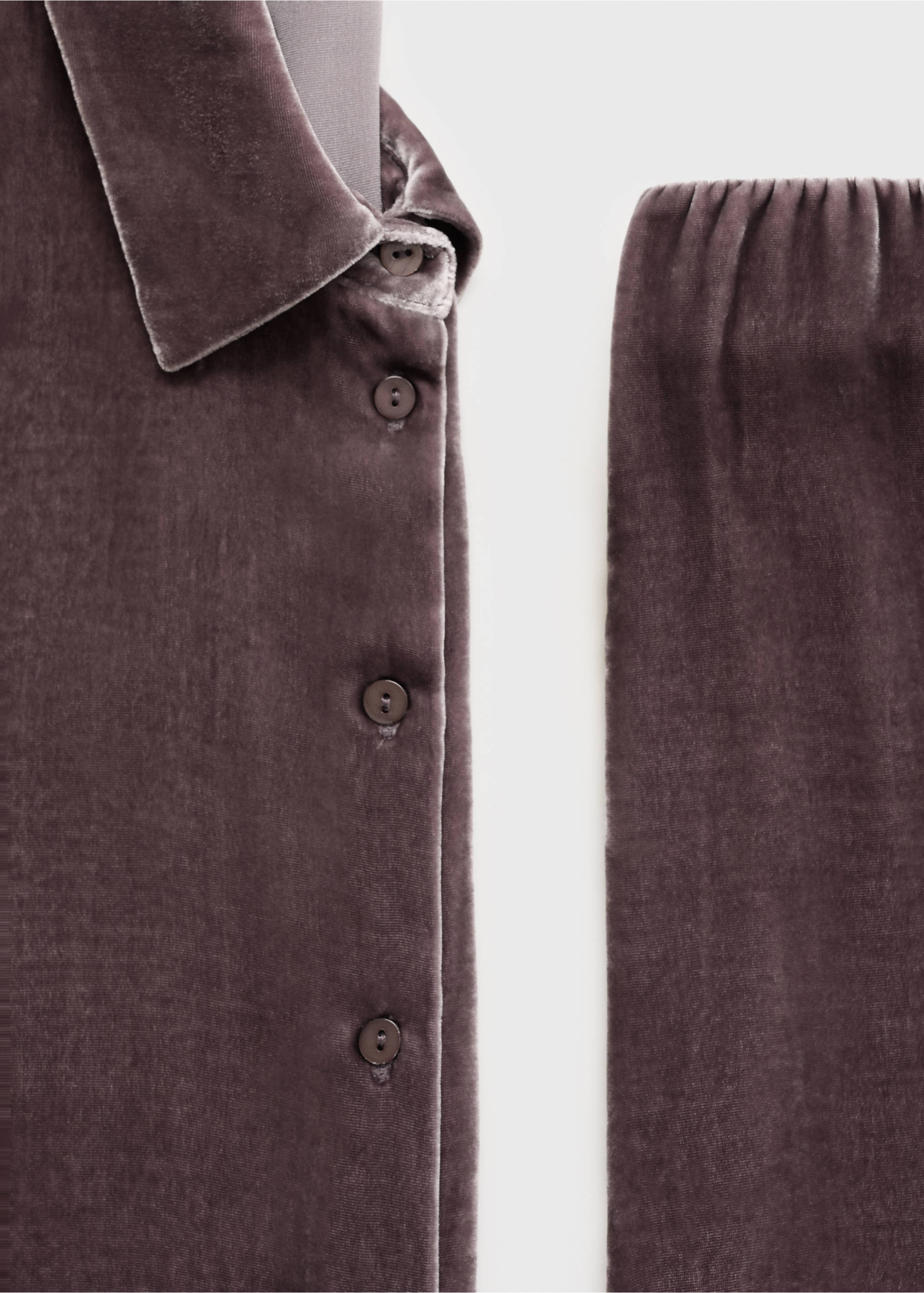Silk velvet trousers - Details of the article 8, Blackberry. Ref: 17014114-00.