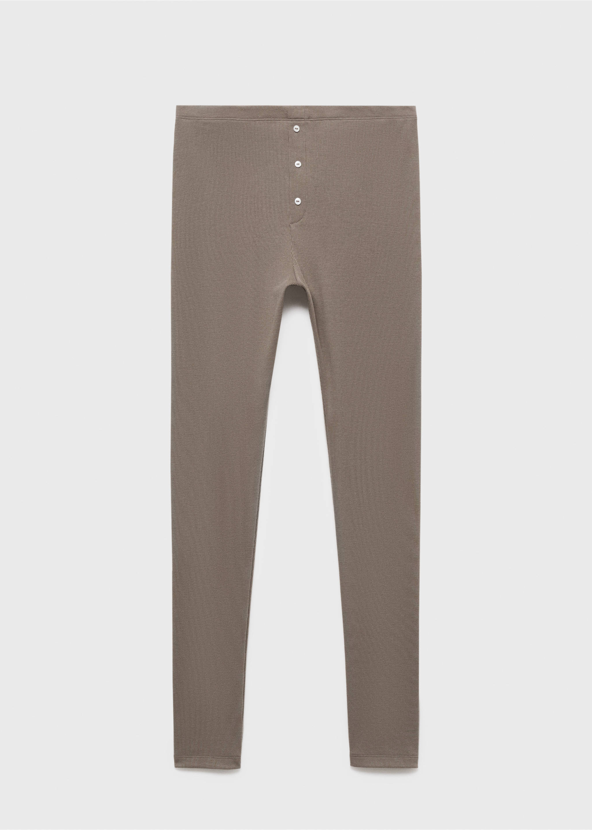 Long rib-knit trousers - Article without model, Medium Brown. Ref: 17014115-00.