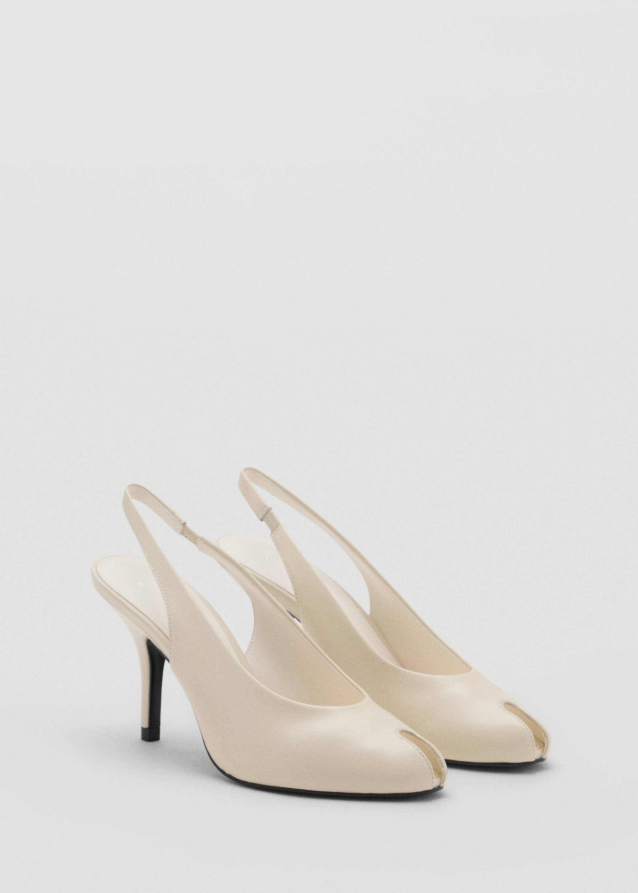 Leather peep-toe high-heeled shoes - Medium plane