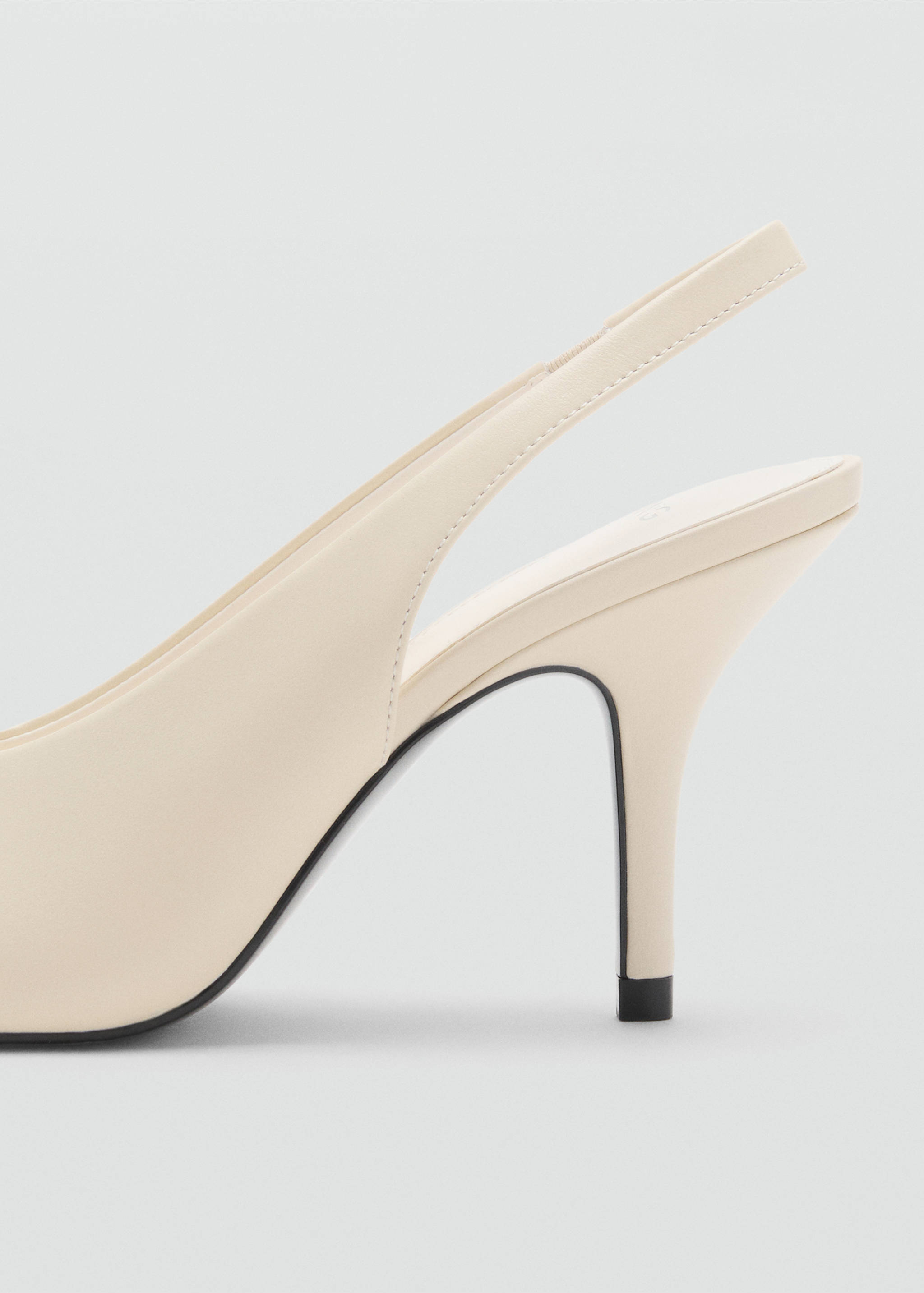 Leather peep-toe high-heeled shoes - Details of the article 1, Ecru. Ref: 17014119-00.