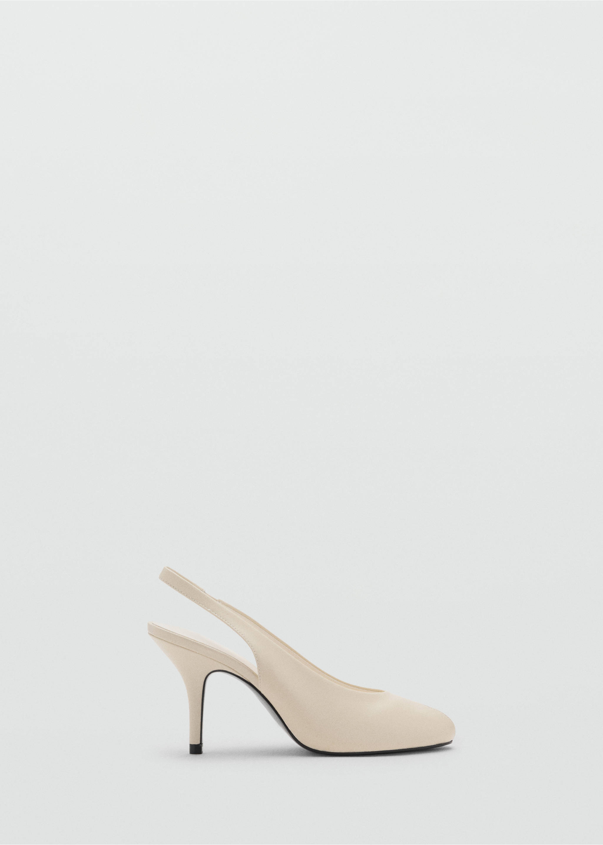 Leather peep-toe high-heeled shoes - Article without model, Ecru. Ref: 17014119-00.