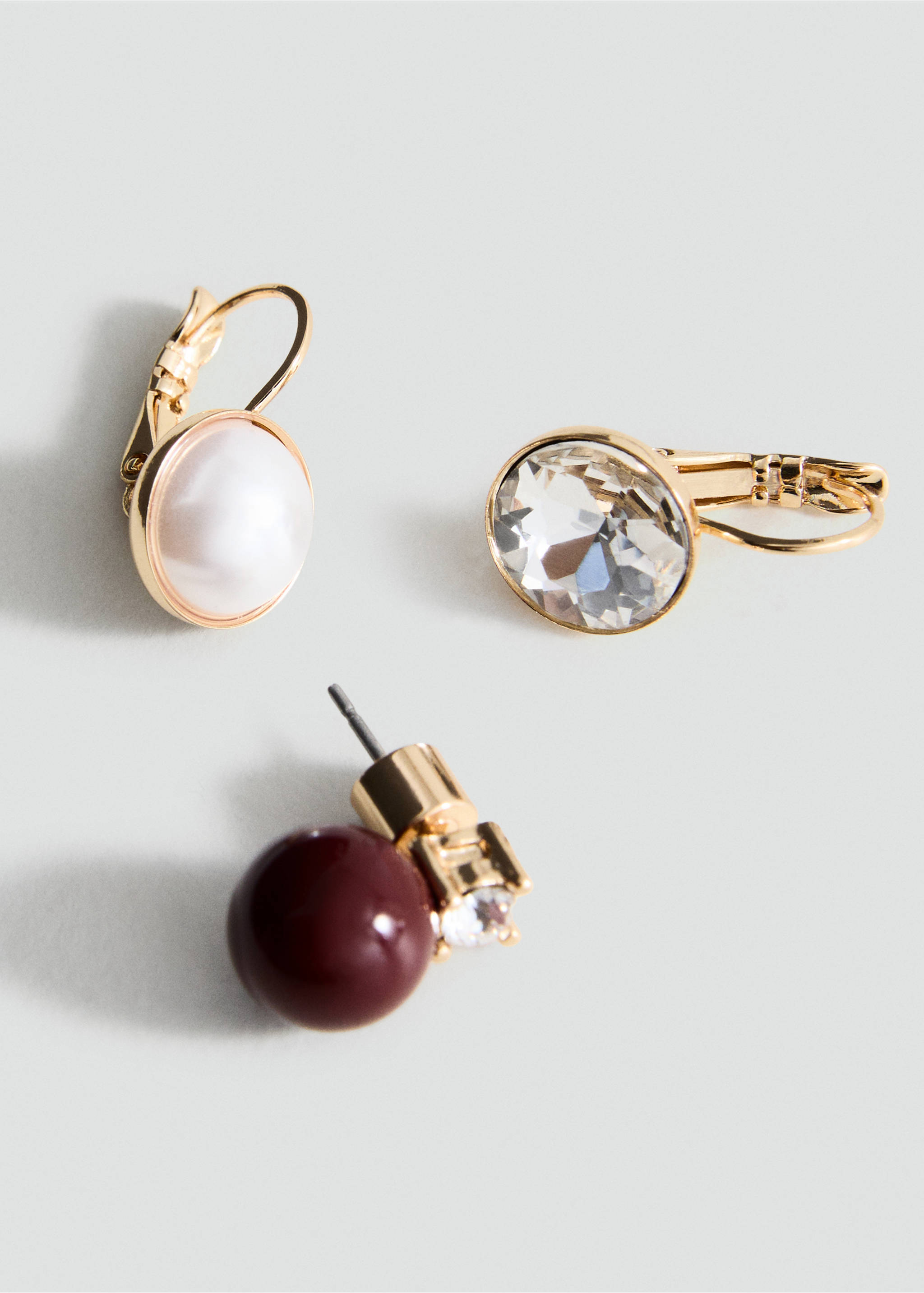 Combined earring set - Medium plane, Gold. Ref: 17014125-00.