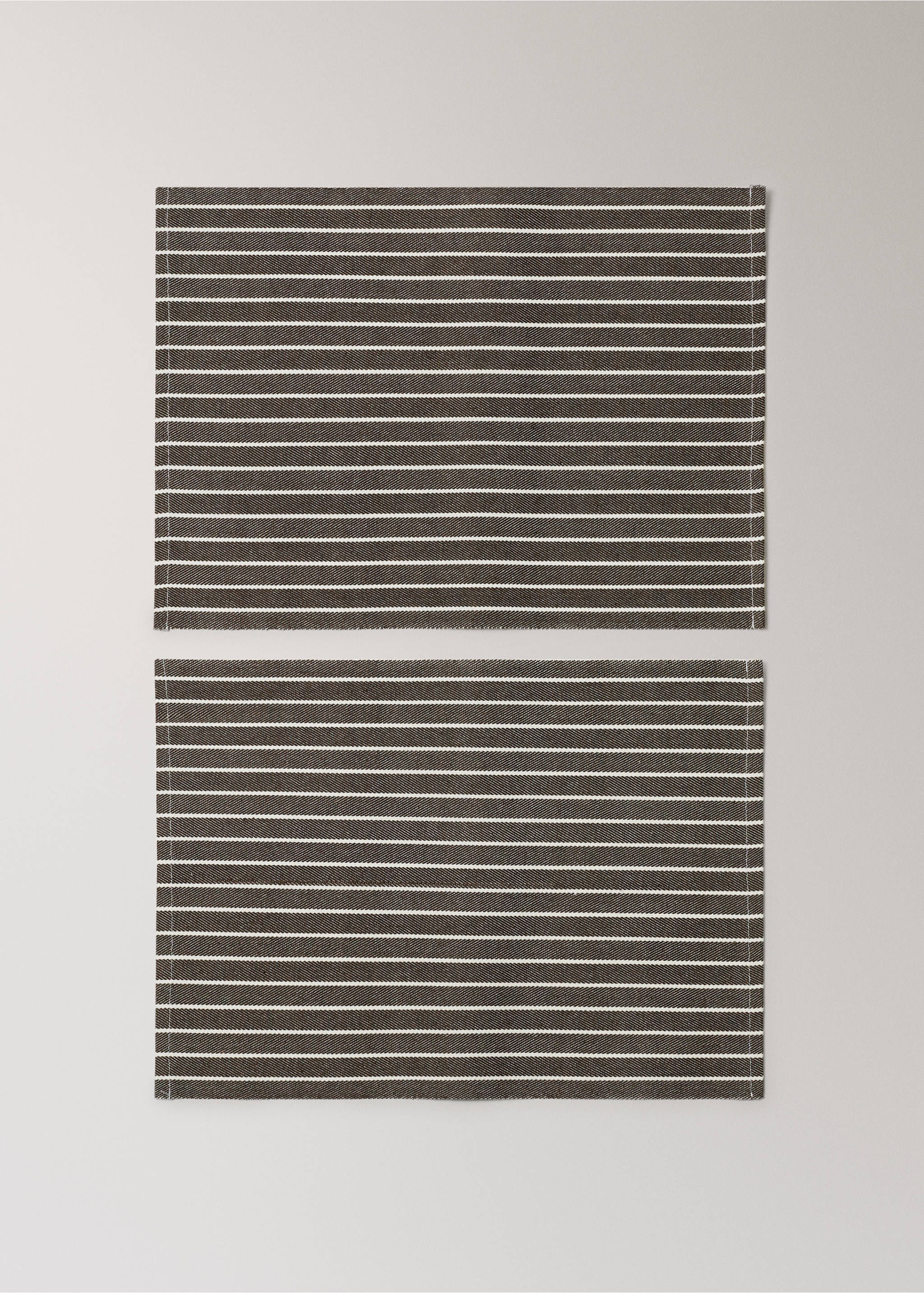Cotton striped placemats - Article without model, Brown. Ref: 17014129-00.