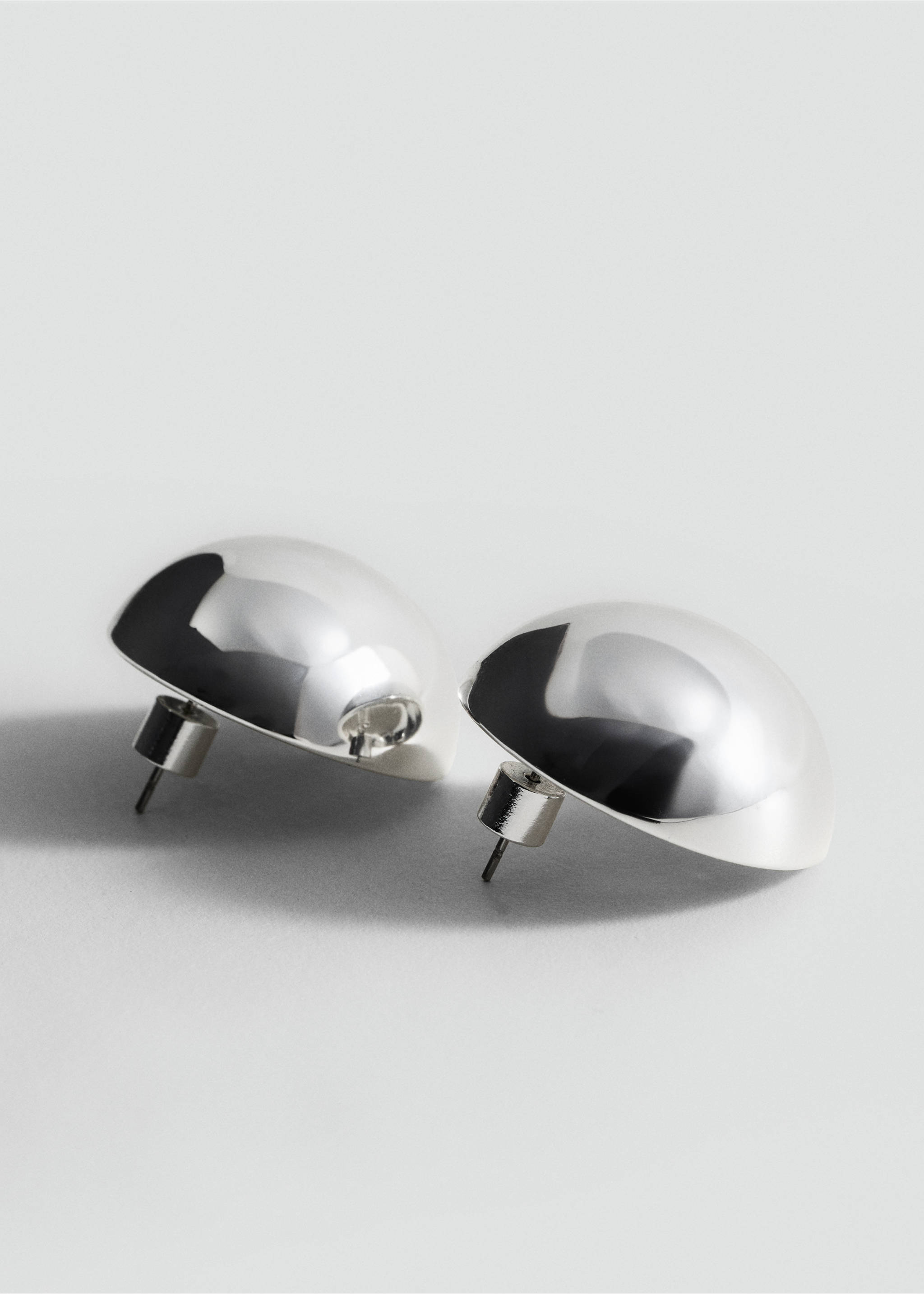 Boucles d'oreilles rondes volume - Plan moyen, Argent. Ref: 17014132-00.