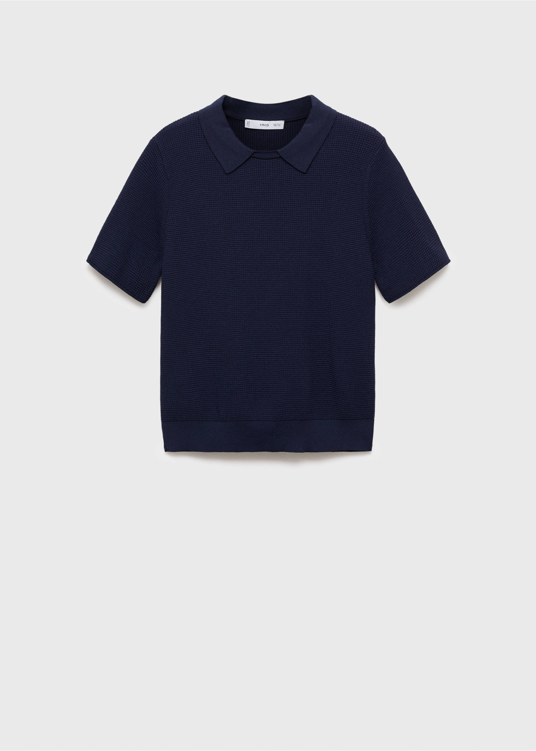 Pull-over col chemise - Article sans modèle, Bleu marine foncé. Ref: 17014140-00.