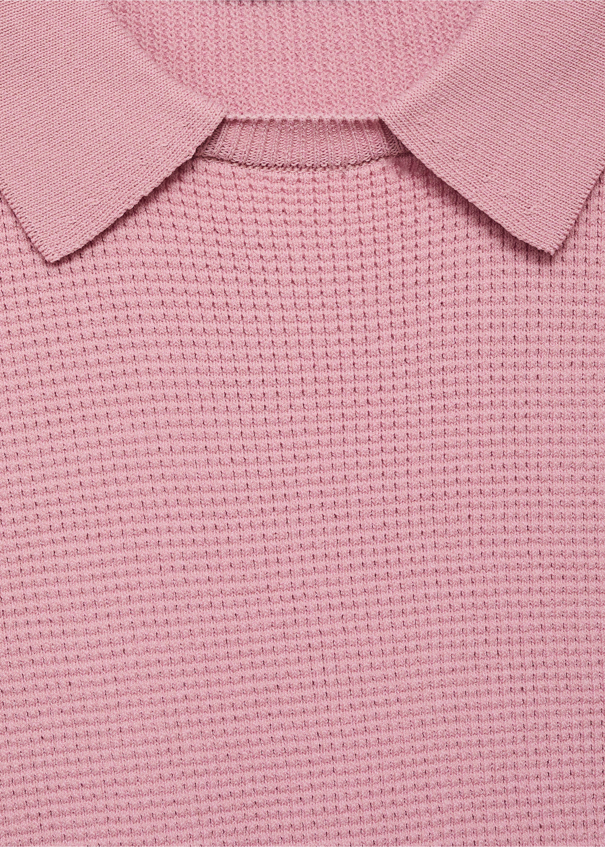 Shirt collar sweater - Details of the article 8, Pastel Pink. Ref: 17014140-00.