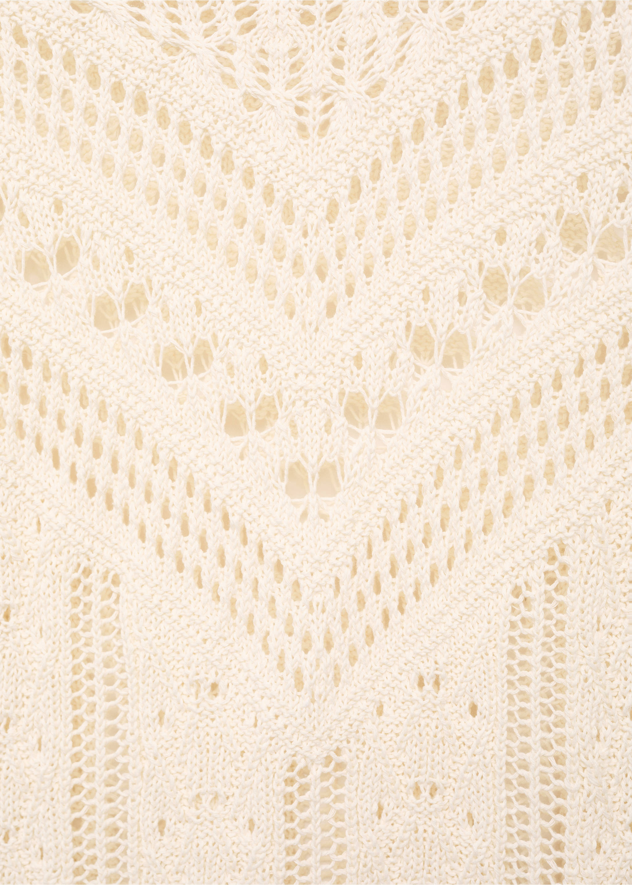 Knitted sweater with openwork details - Details of the article 0, Ecru. Ref: 17014142-00.
