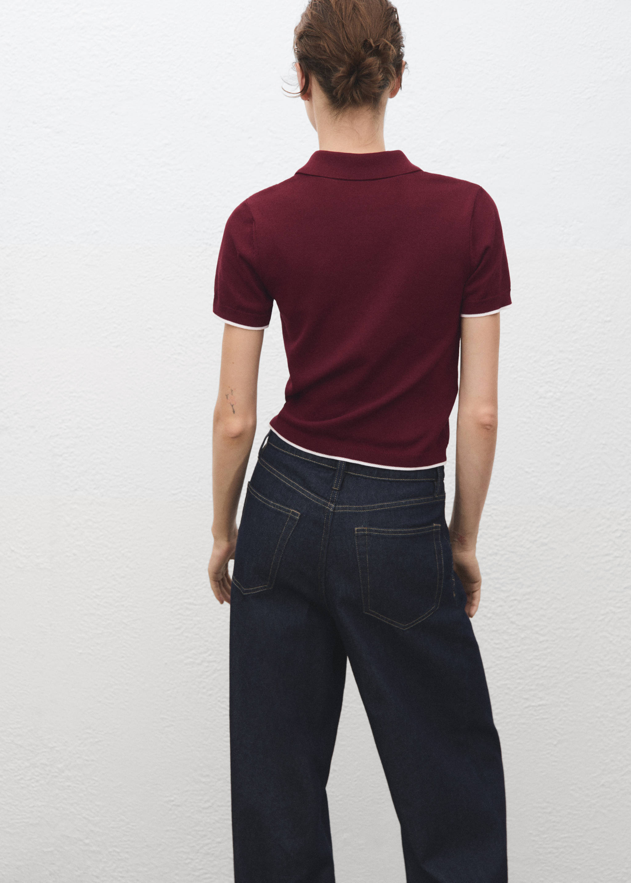 Polo-neck sweater with zip - Reverse of the article