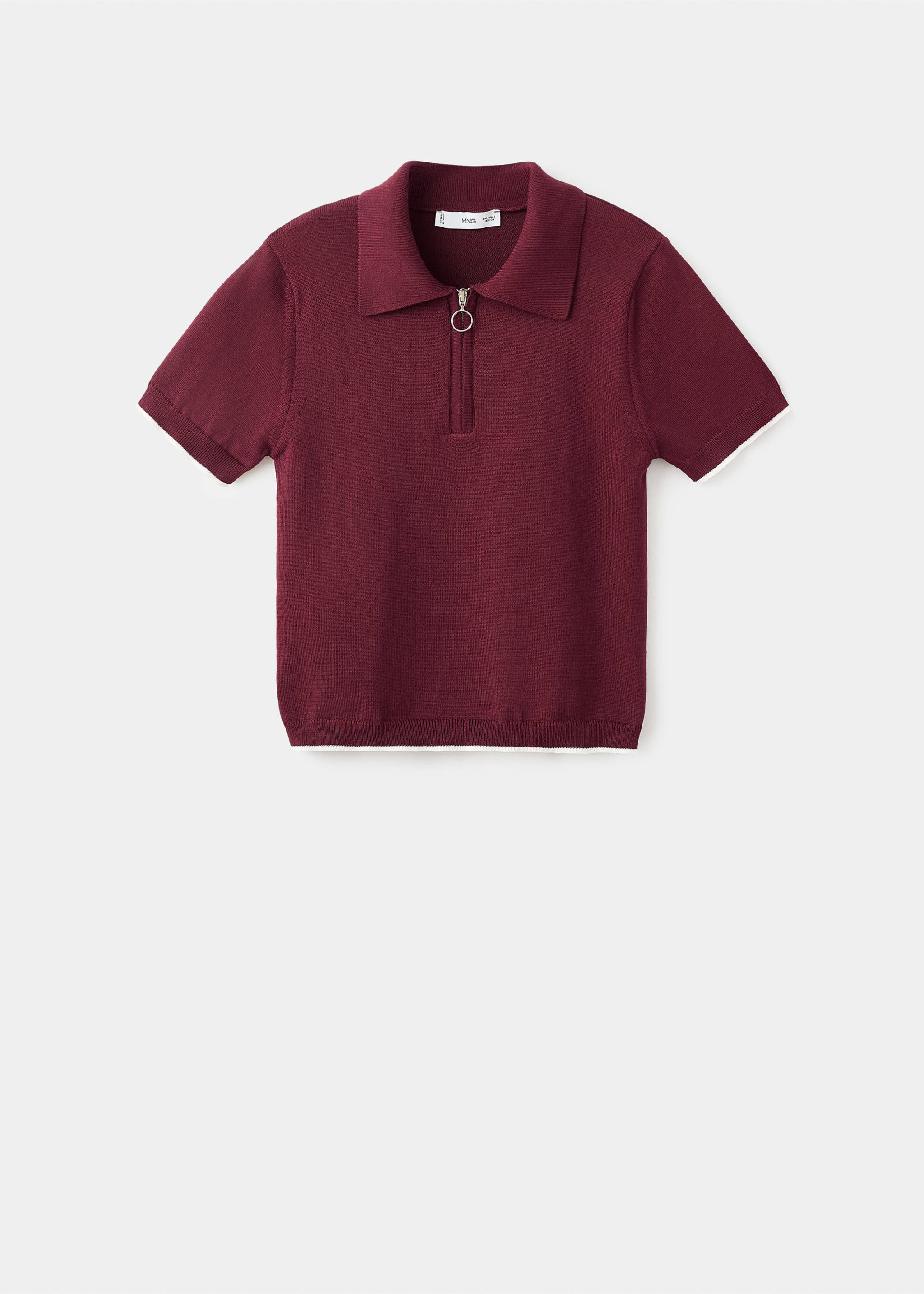 Polo-neck sweater with zip - Article without model, Wine. Ref: 17014144-00.