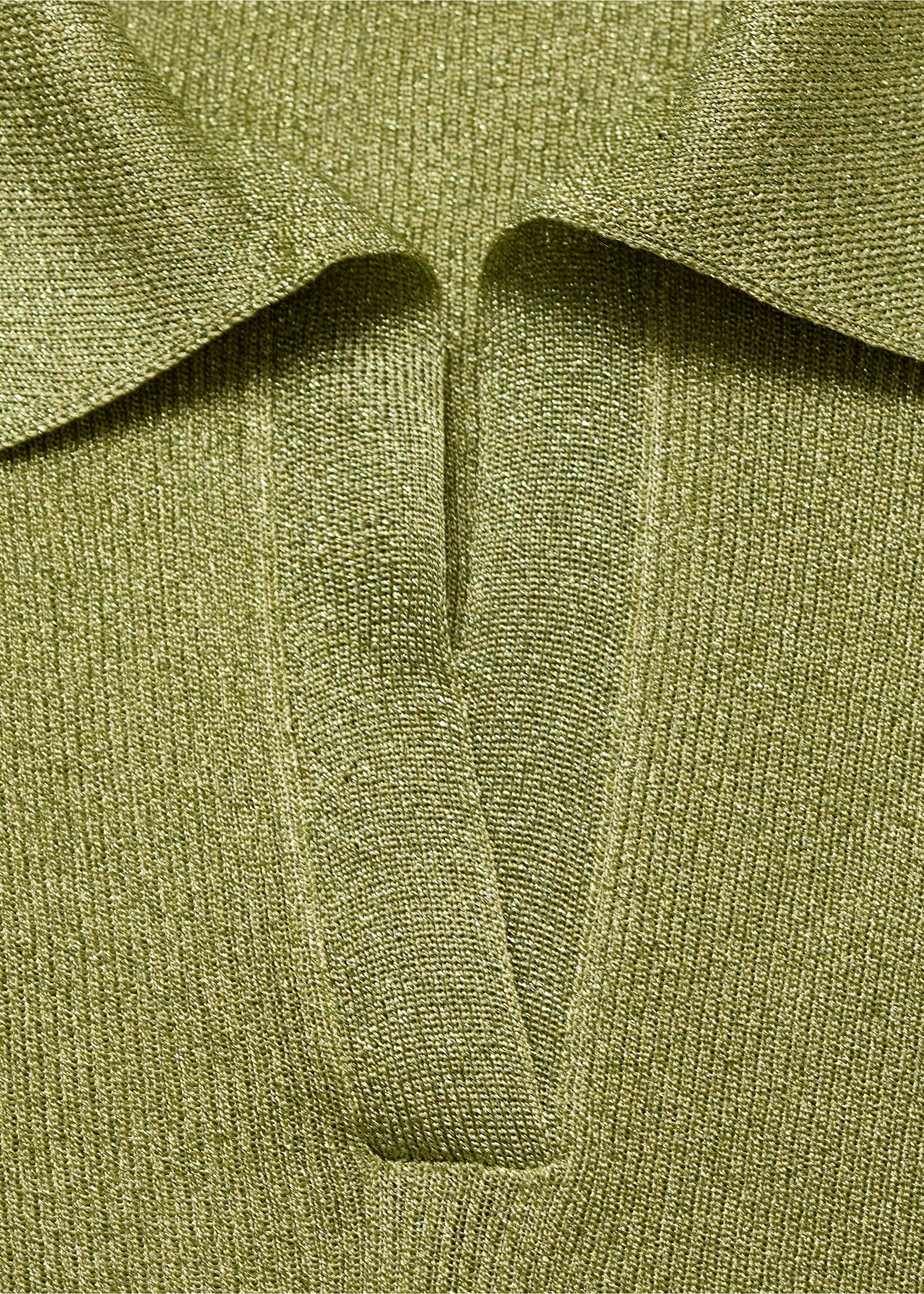Pull-over Lurex col polo - Détail de l'article 8, Vert pastel. Ref: 17014145-00.