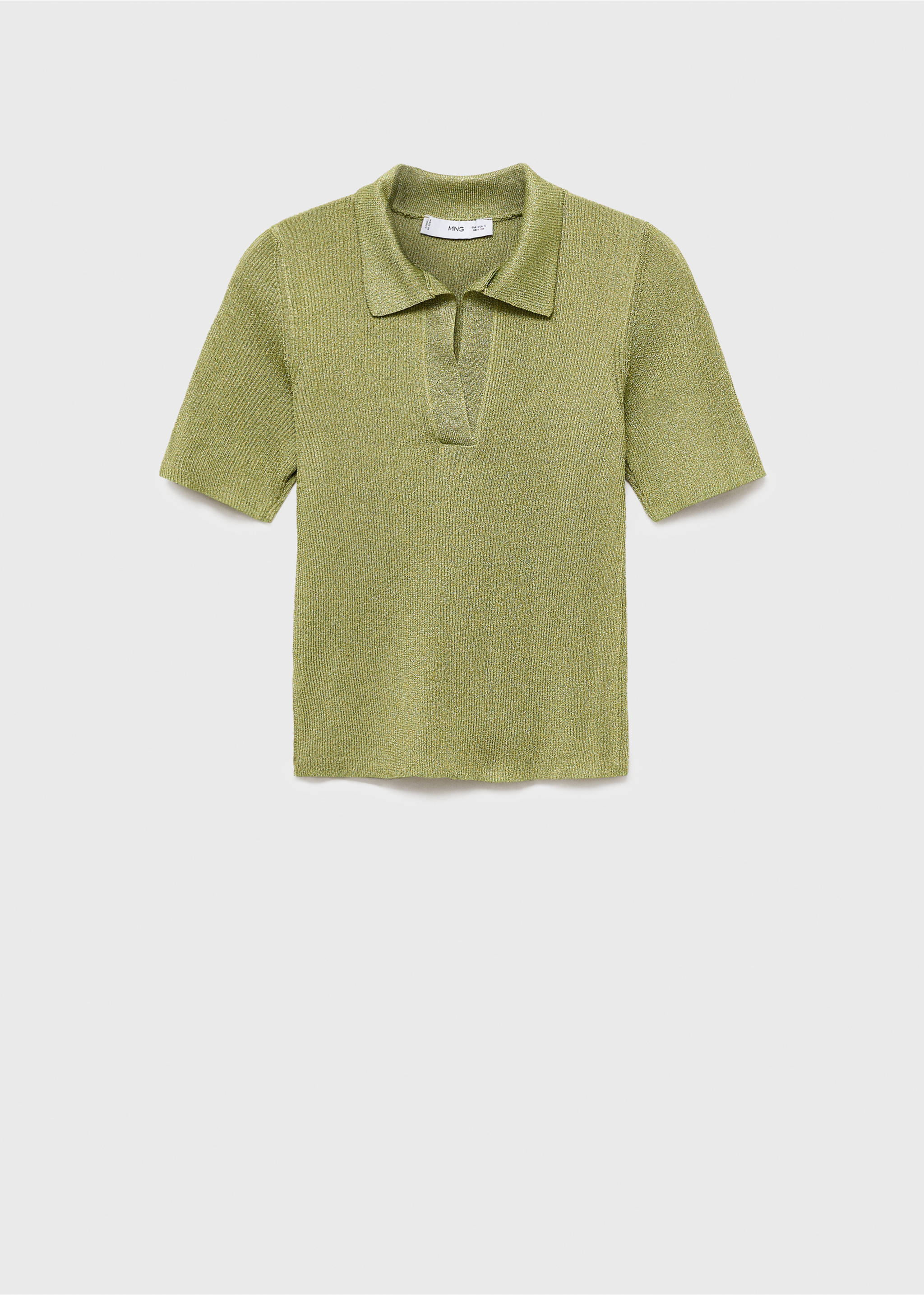 Pull-over Lurex col polo - Article sans modèle, Vert pastel. Ref: 17014145-00.