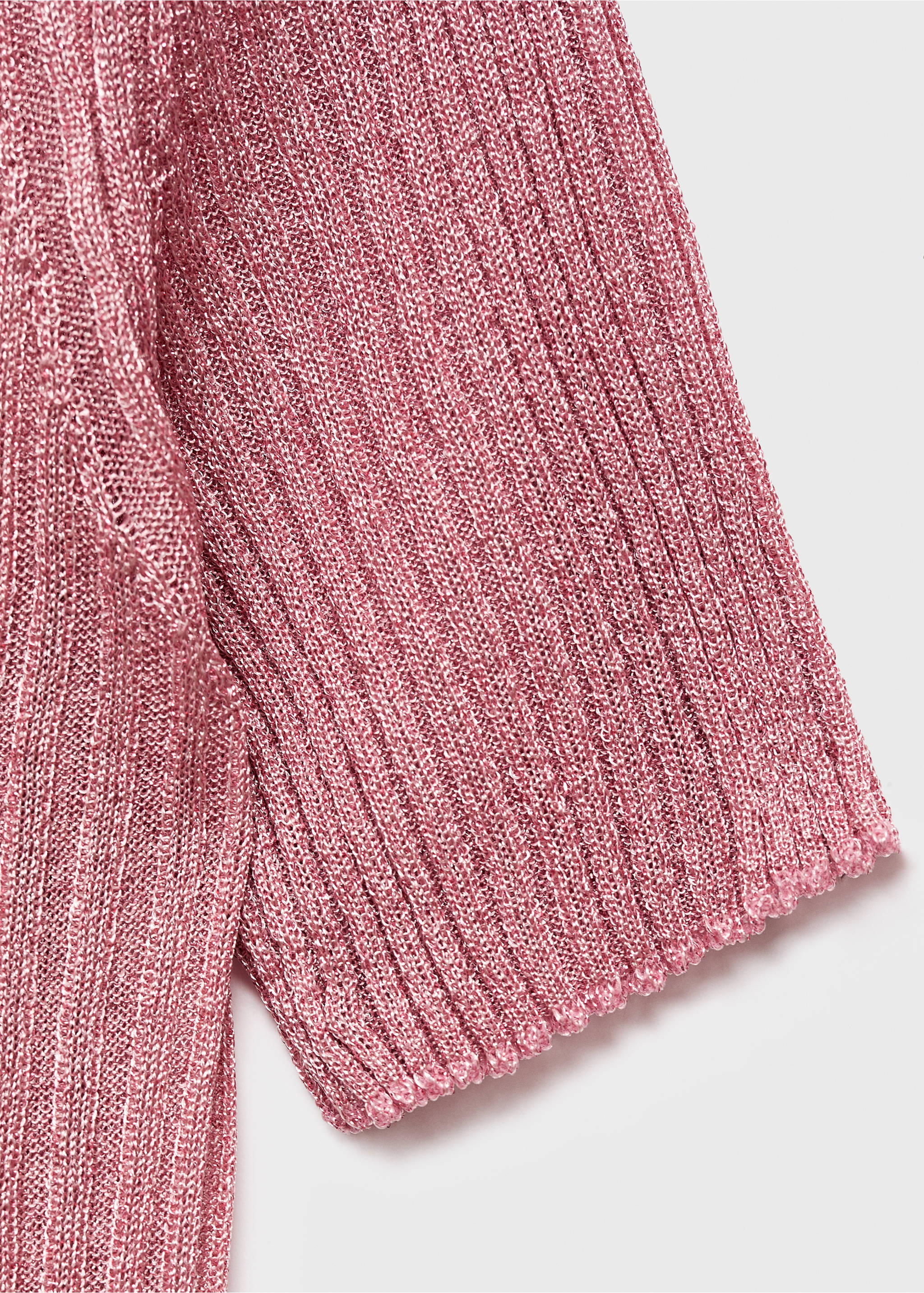 Semi-transparent lurex sweater - Details of the article 0, Pastel Pink. Ref: 17014146-00.