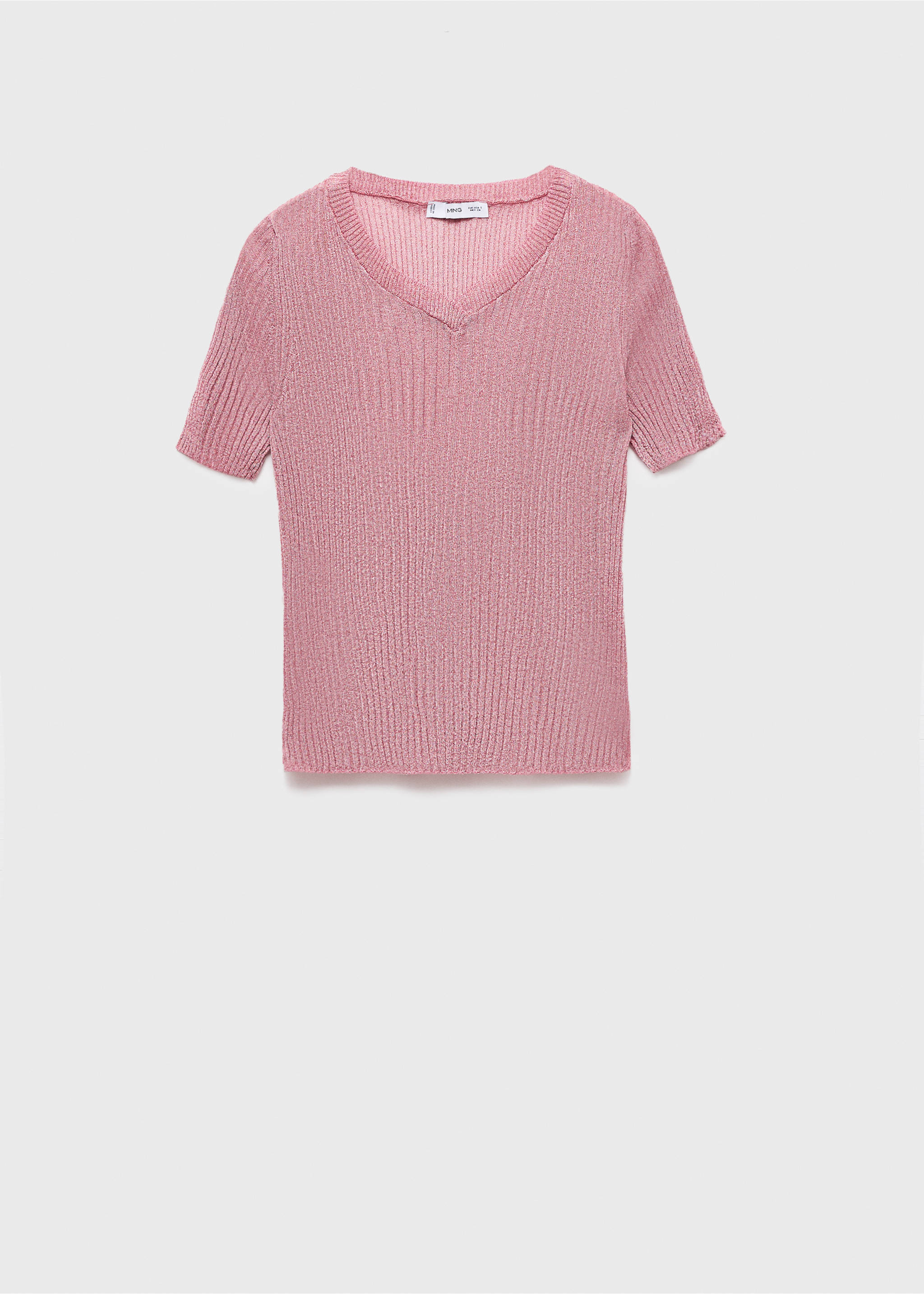 Semi-transparent lurex sweater - Article without model, Pastel Pink. Ref: 17014146-00.