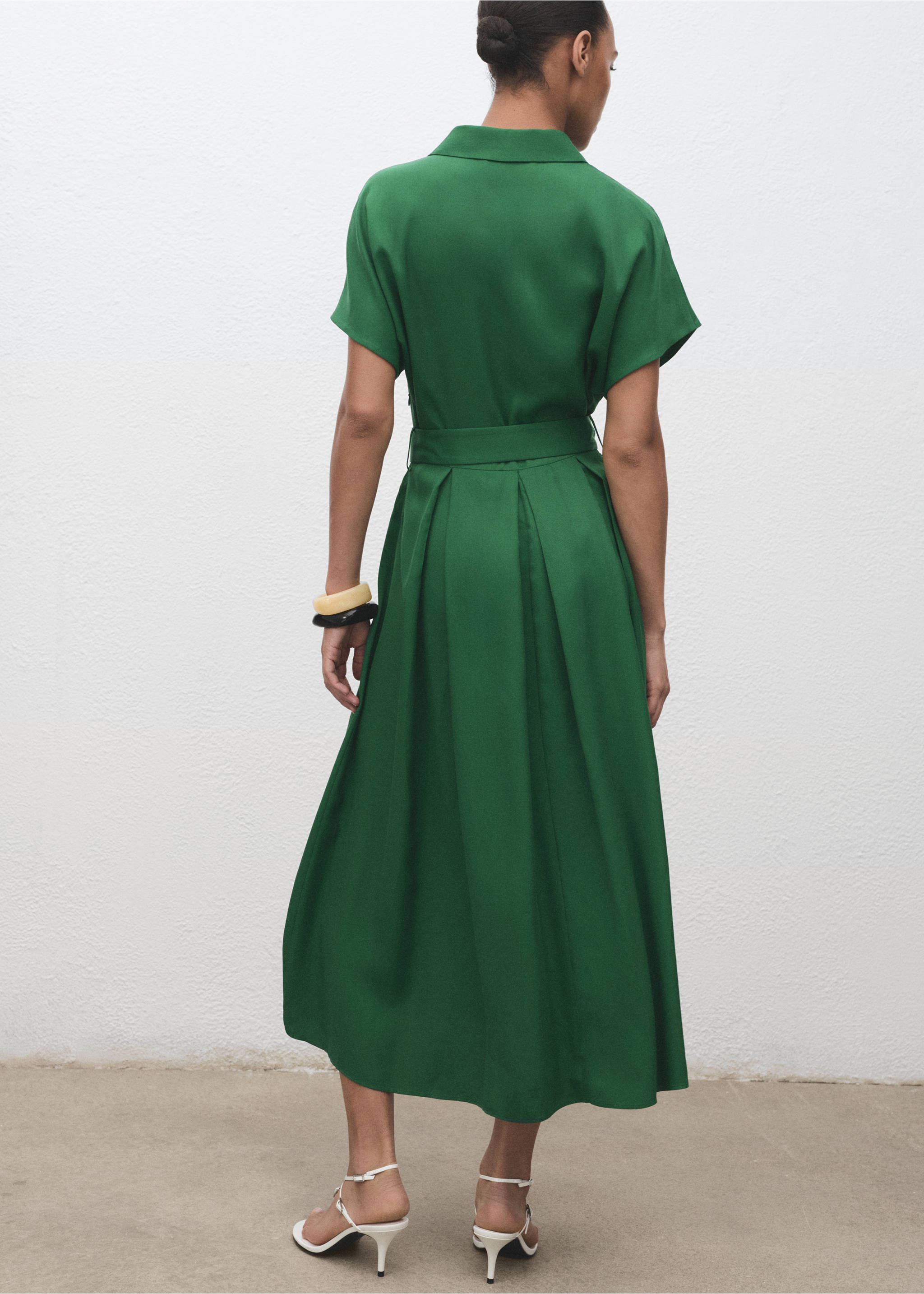 Robe chemise Lyocell - Verso de l’article, Vert. Ref: 17014147-00.